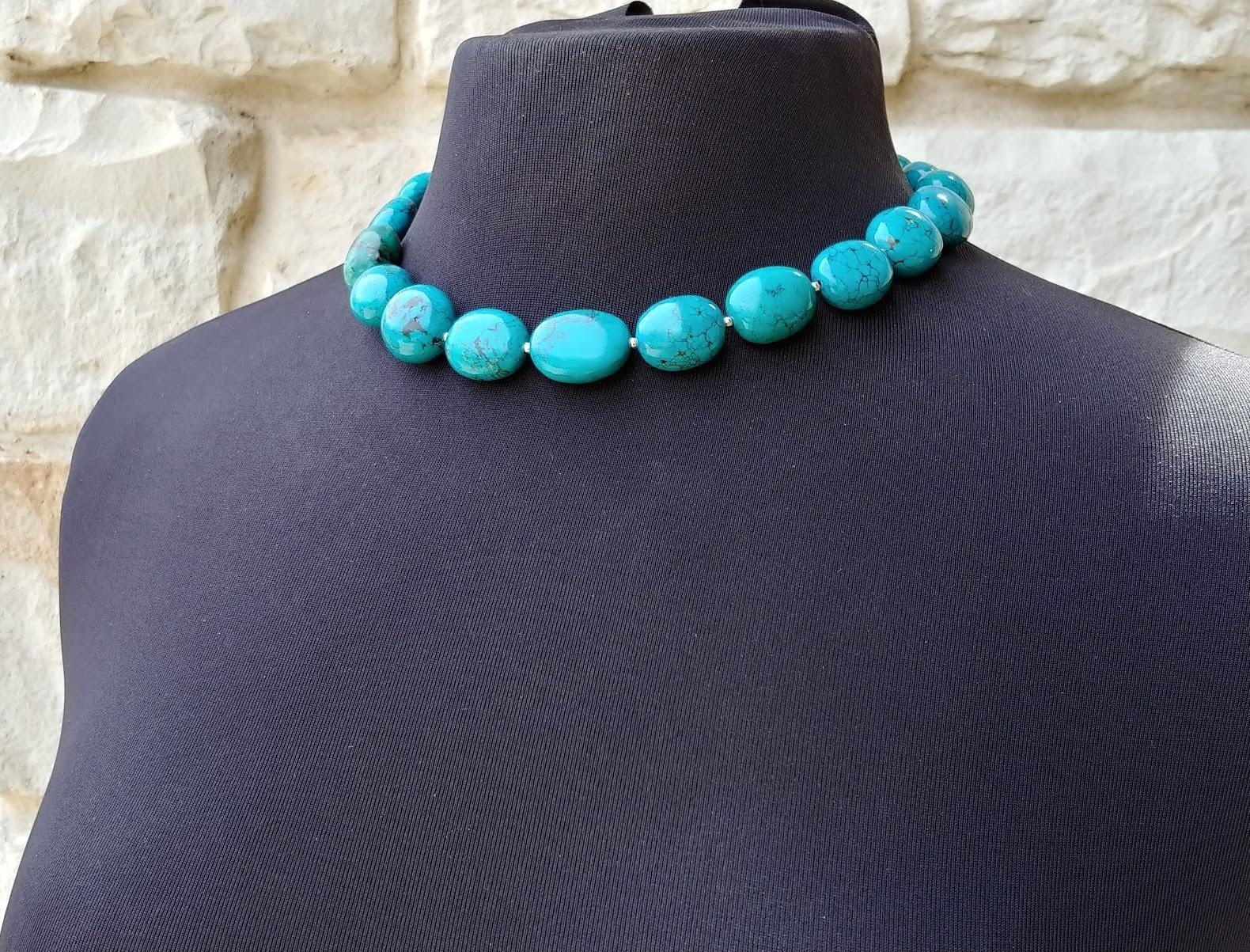Women's Hubei Turquoise Necklace With Turquoise Clasp For Sale
