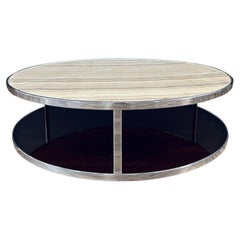 Used "Huber" Onyx & Chrome Coffee Table by Rodolfo Dordoni for Minotti