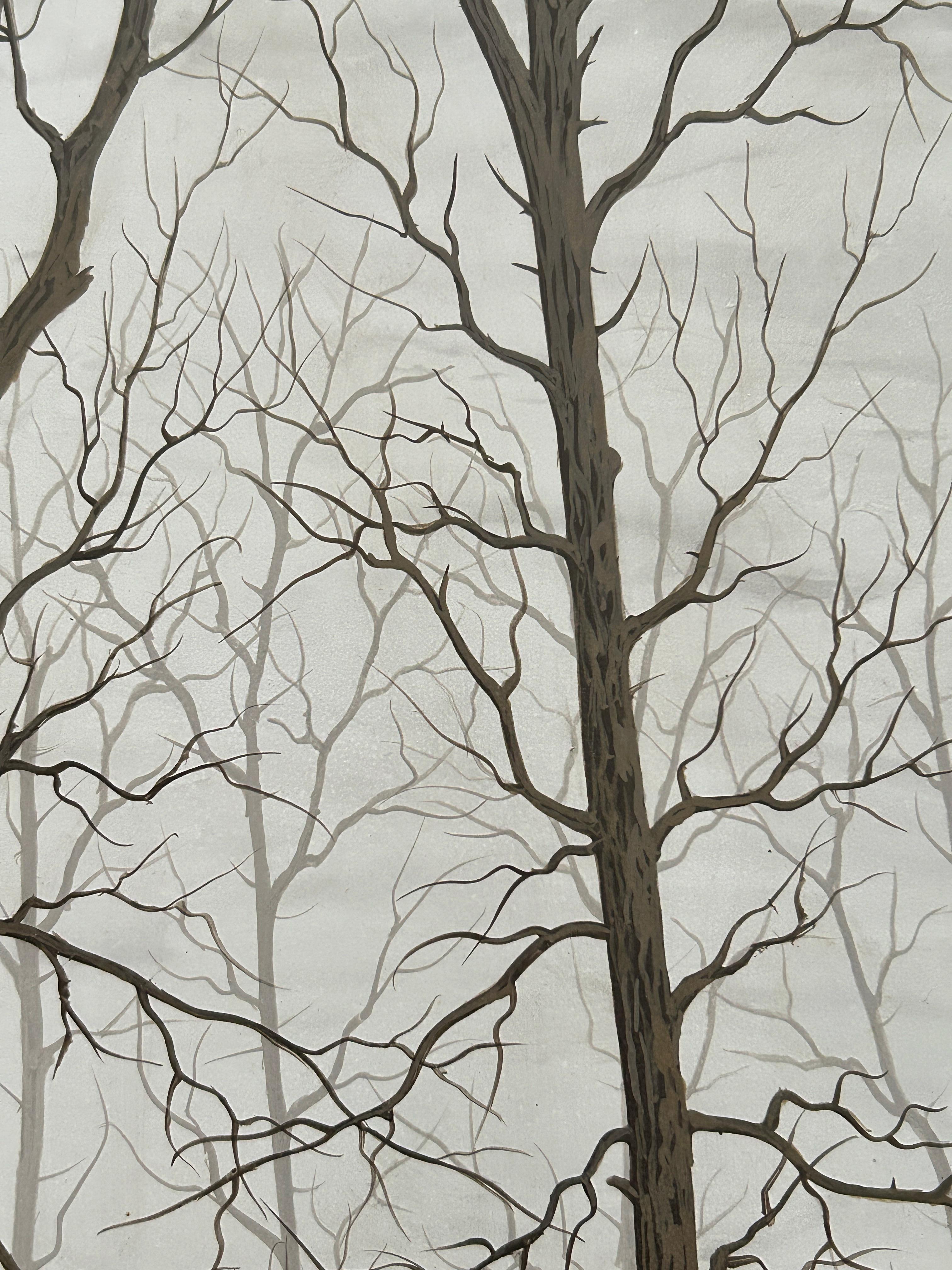Hubert Aicardi, La Pluie (der Regen), Öl auf Tafel, um 1960 im Angebot 4