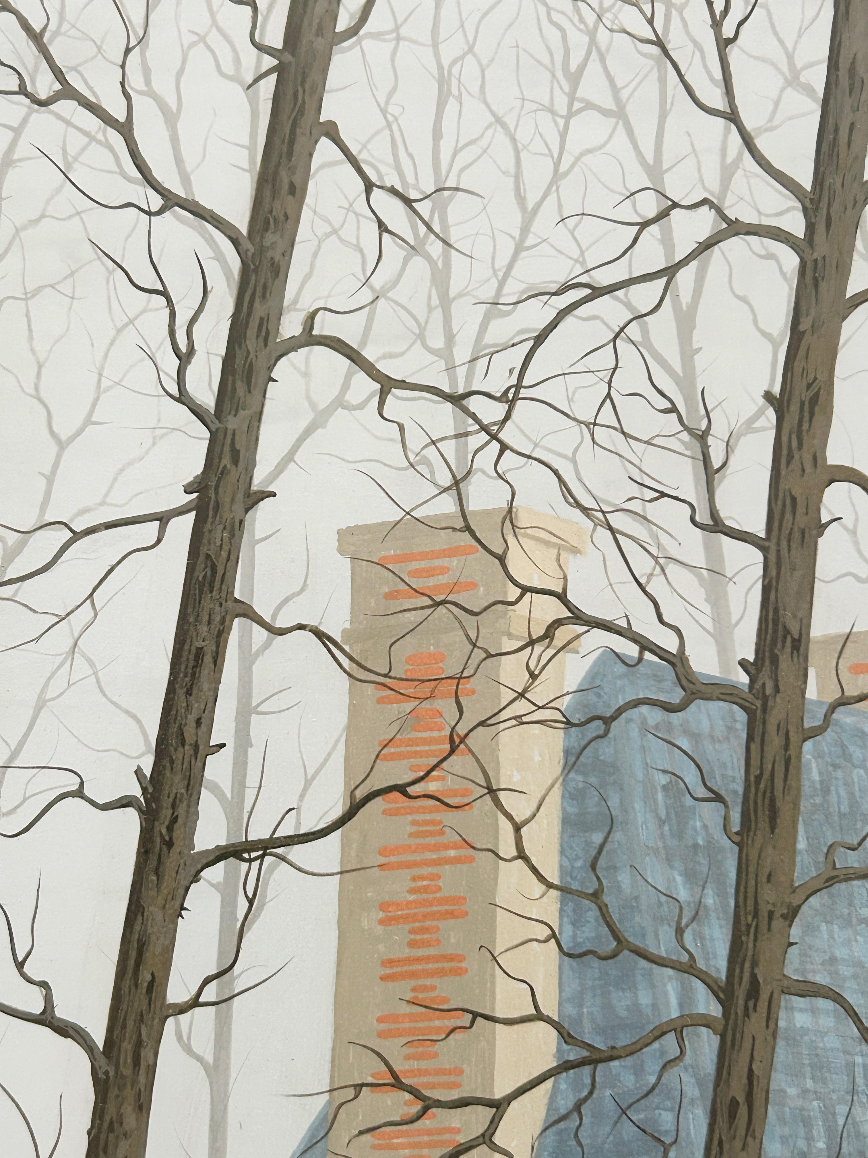 Hubert Aicardi, La Pluie (der Regen), Öl auf Tafel, um 1960 im Angebot 7