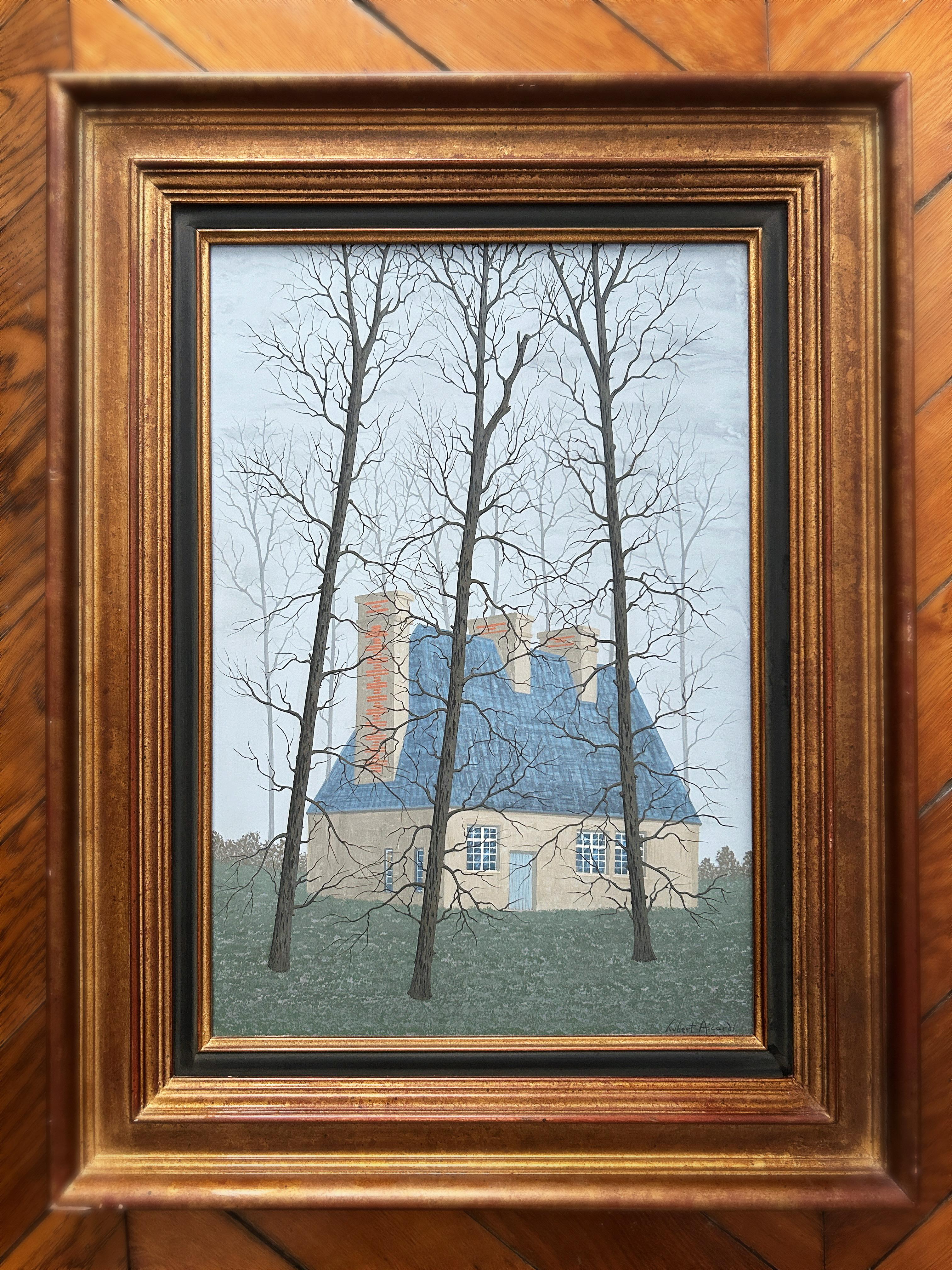 Hubert AICARDI (1922-1991)
La Pluie , ca. 1960 (Der Regen)
Öl auf Isorel-Tafel
Signiert unten rechts
Titel auf der Rückseite
57 × 37 cm
Originaler Rahmen mit kleinen Flecken

Hubert Aicardi ist ein Maler der provenzalischen Schule, der 1922 in