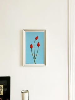 Hubert Aicardi, Red tulips, circa 1960, oil on panel