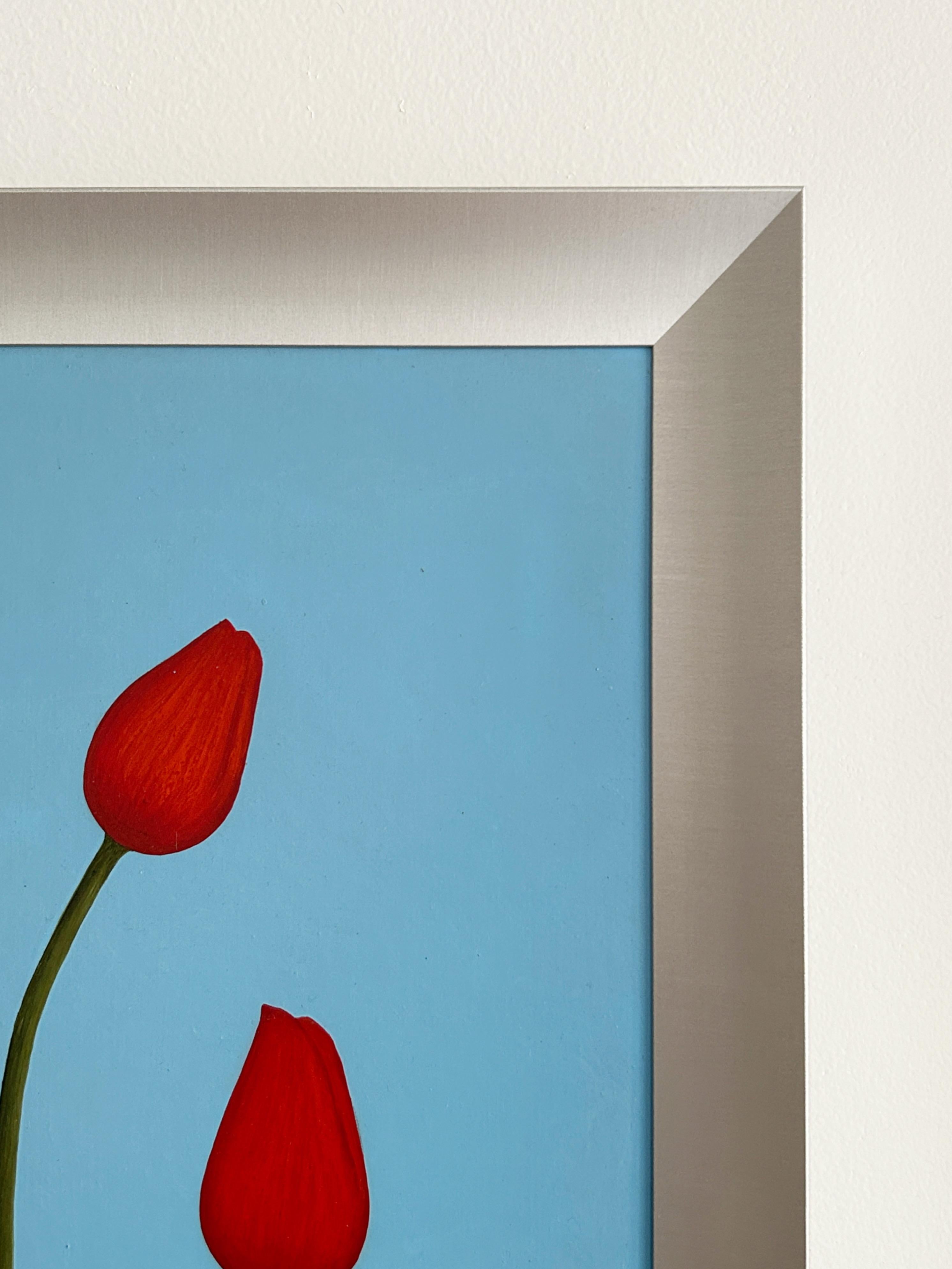 Hubert Aicardi, Red tulips, circa 1960, oil on panel For Sale 2