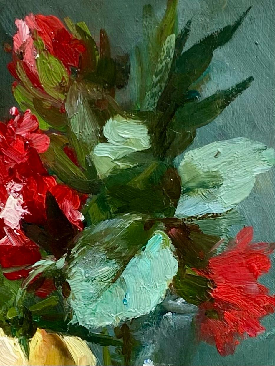 'Red and Yellow Roses' by Hubert Bellis ( 1831 - Brussel - 1902), Belgian For Sale 1
