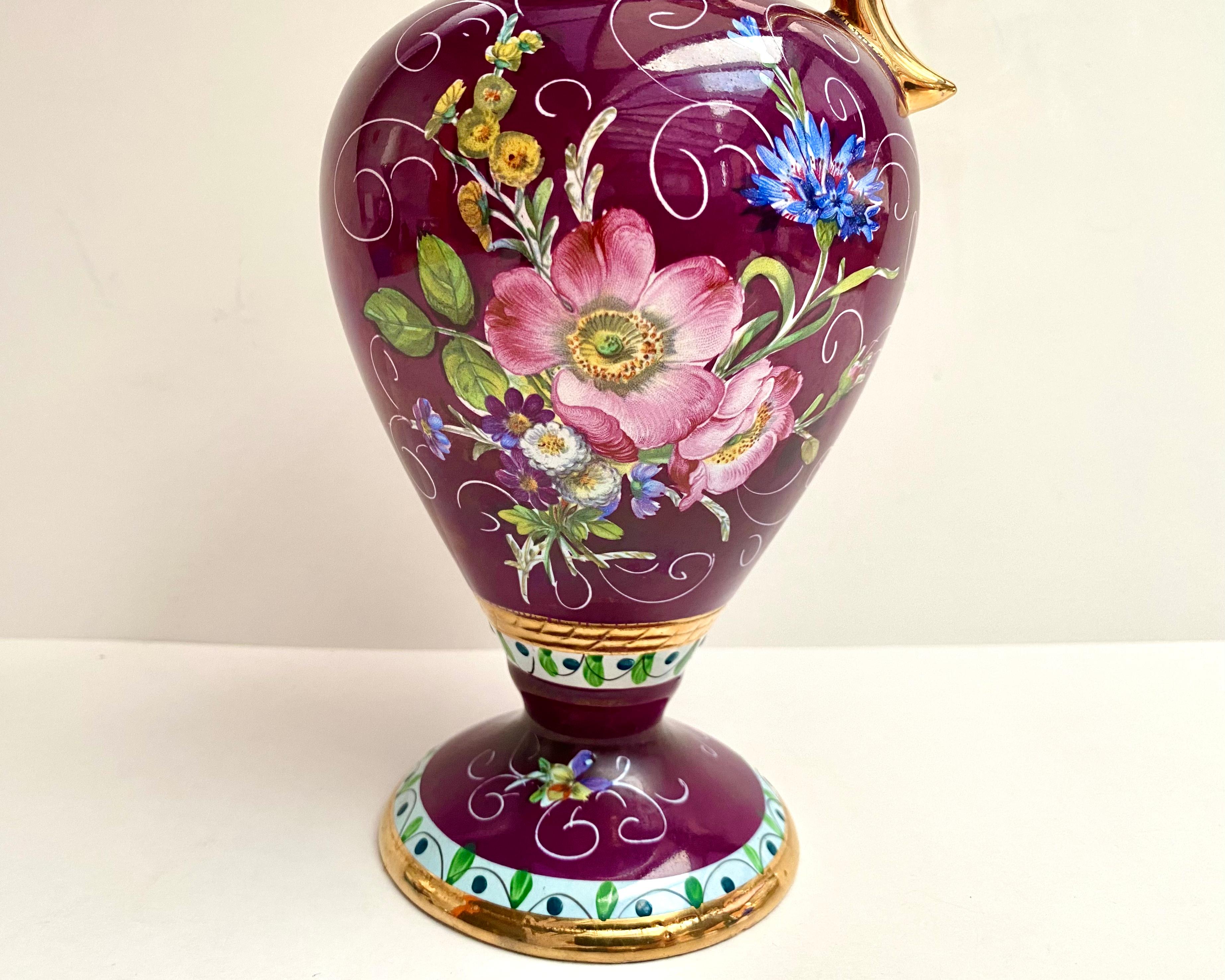 Porcelaine Vase en céramique à poignée Hubert Bequet, Belgique, 1970