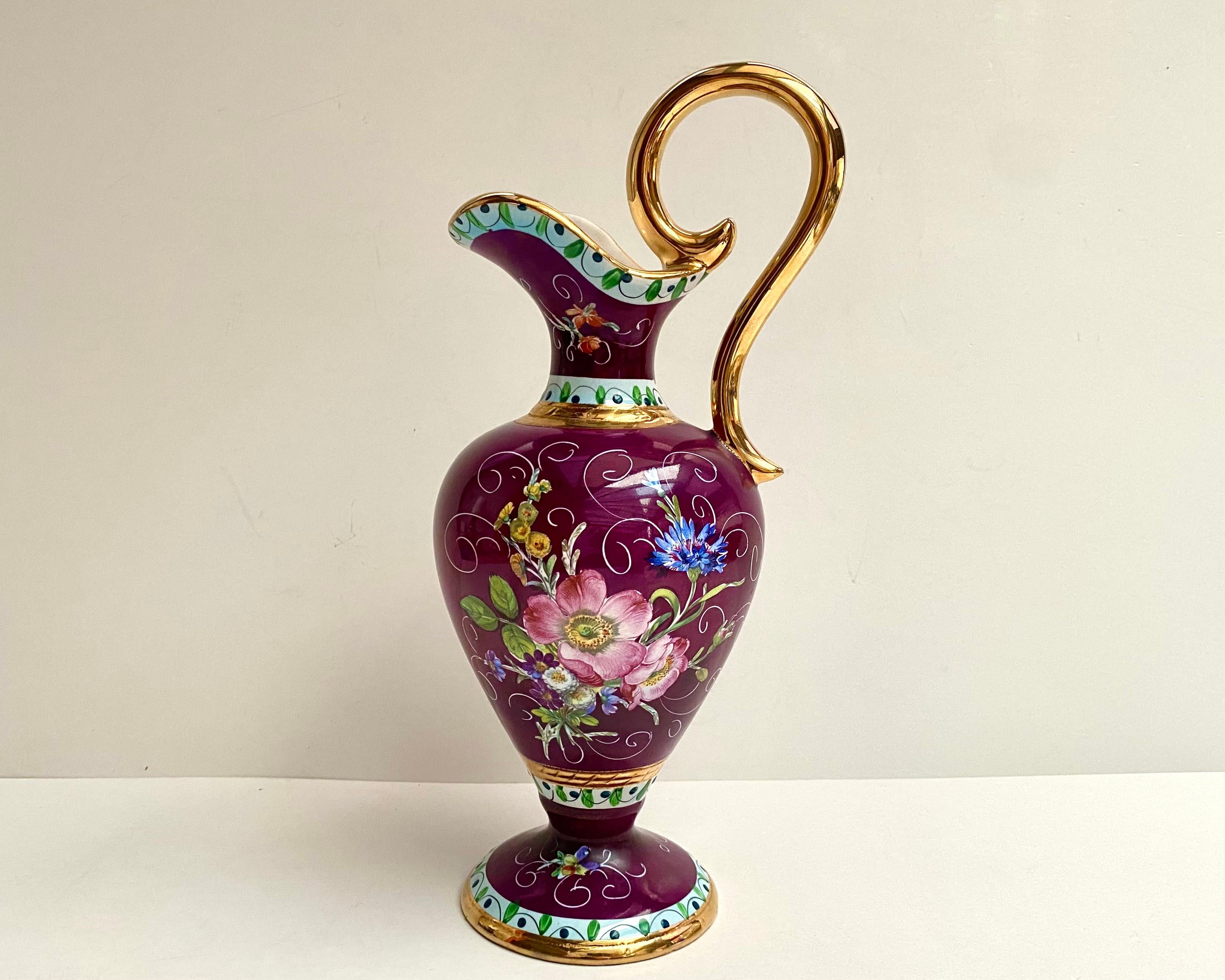Late 20th Century Hubert Bequet Ceramic Vase With Handle, Belgium, 1970