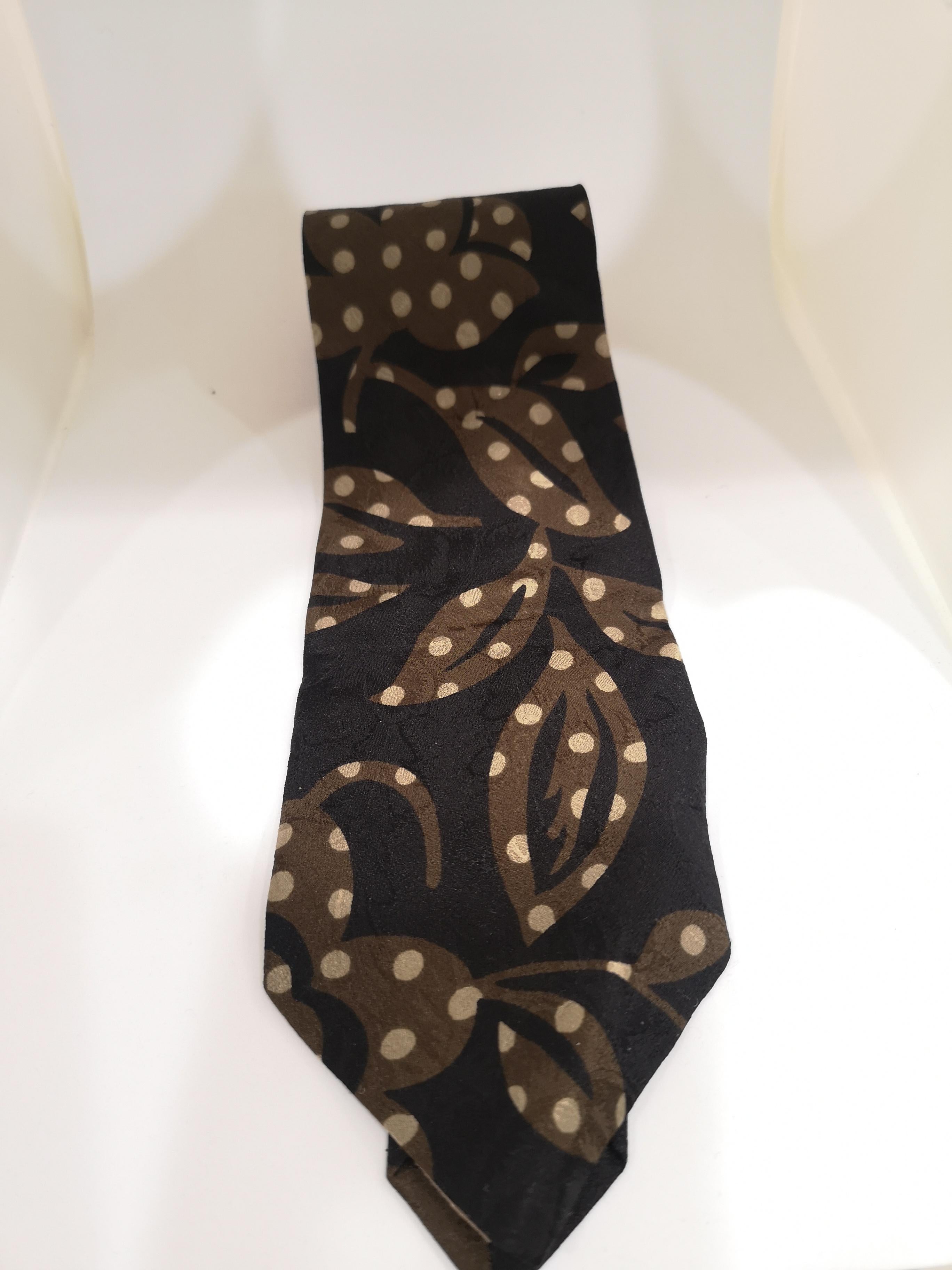 Hubert black and brown silk tie In Good Condition In Capri, IT
