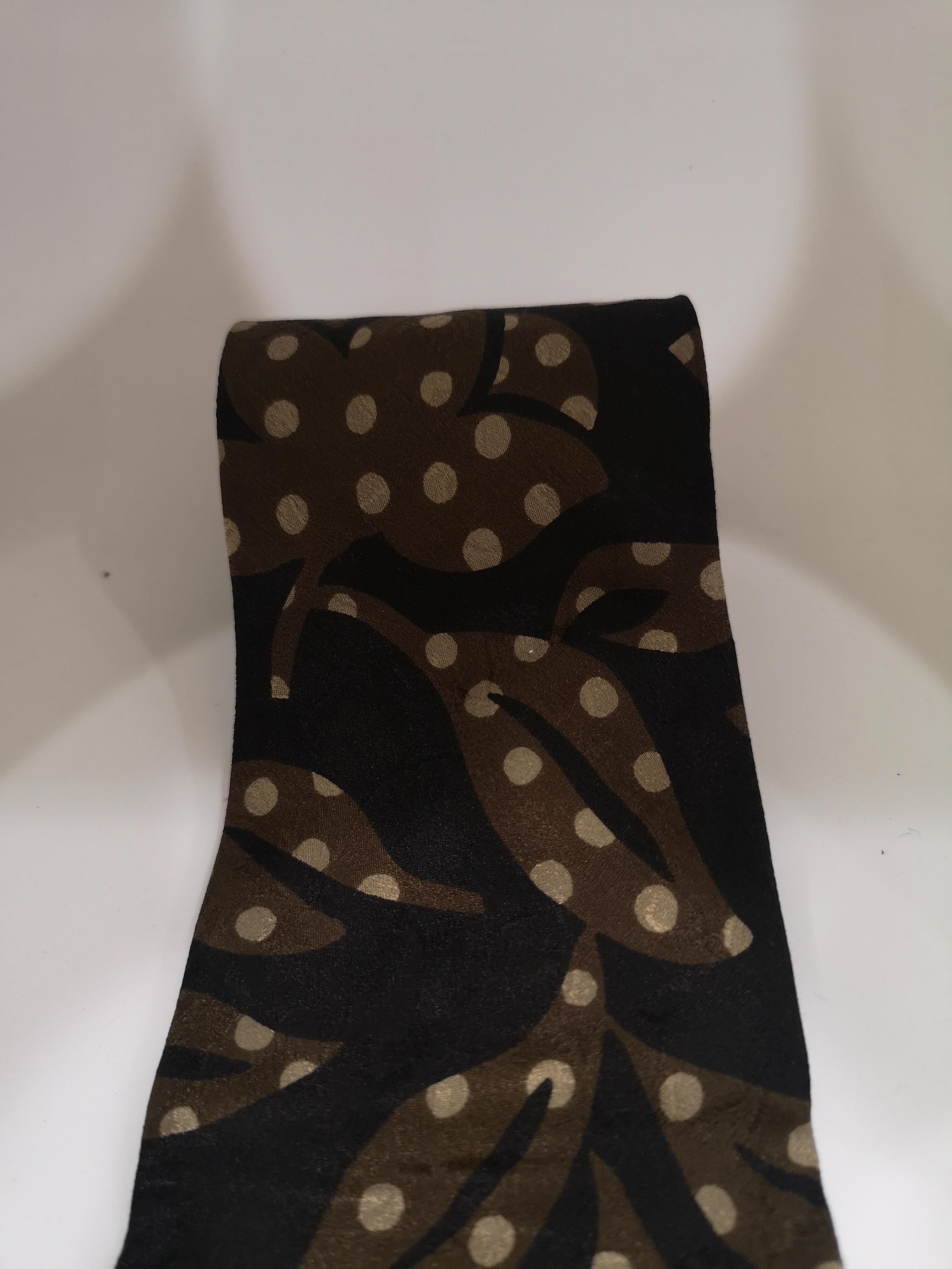 Hubert black and brown silk tie 1