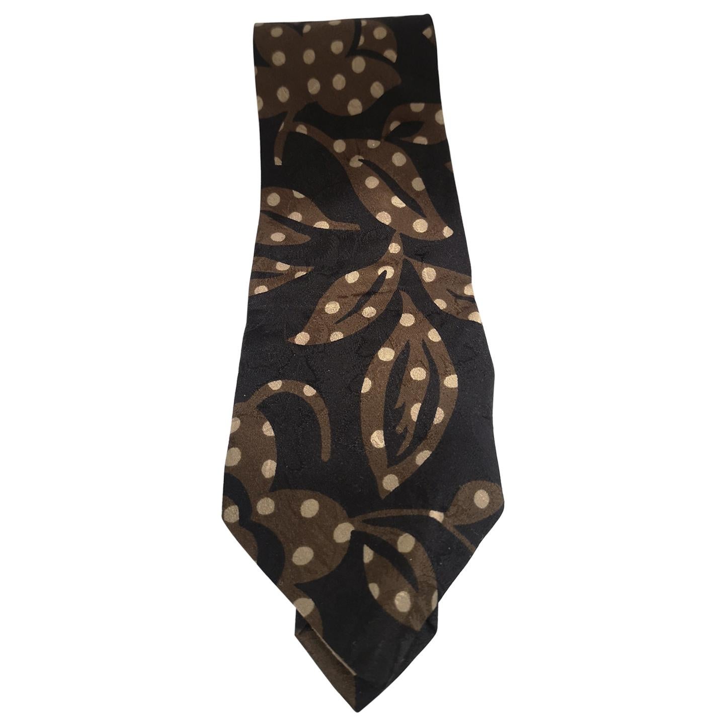 Hubert black and brown silk tie