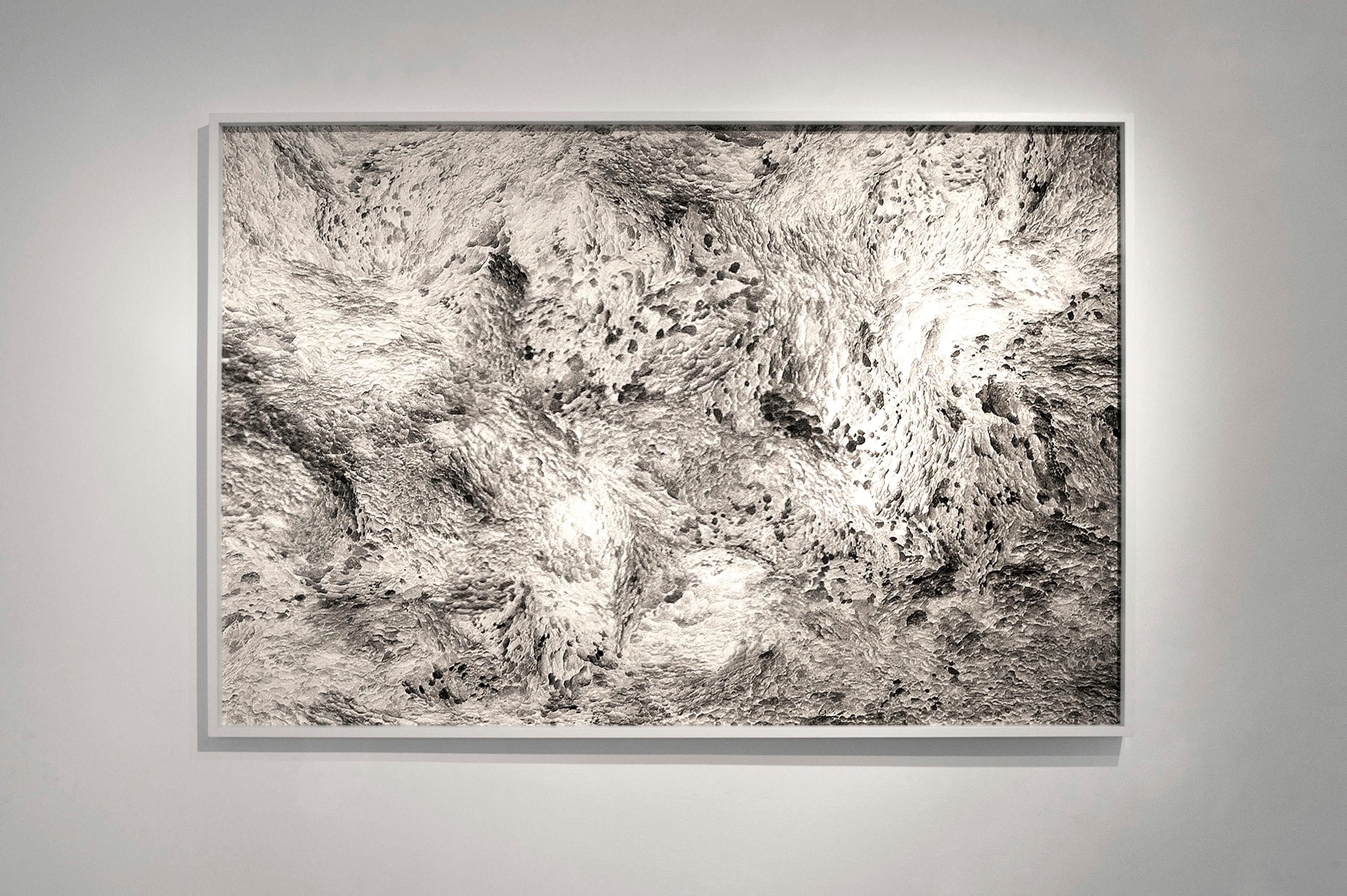 Feldforschung 02 - Contemporary Abstract Sponge Texture Photograph - Gray Landscape Photograph by Hubert Blanz
