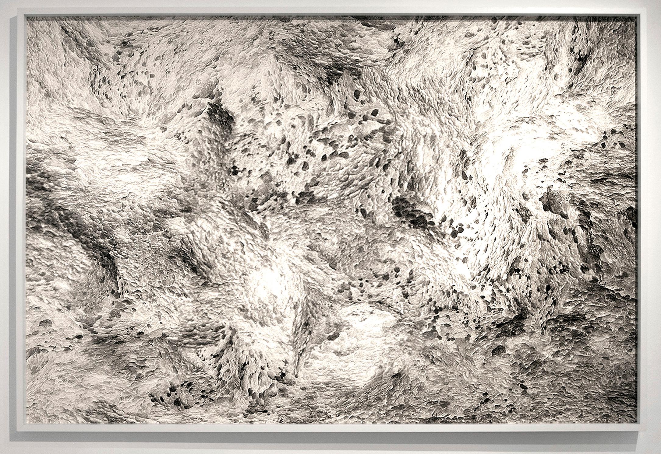 Hubert Blanz Black and White Photograph - Feldforschung 02 - Contemporary Abstract Sponge Texture Photograph