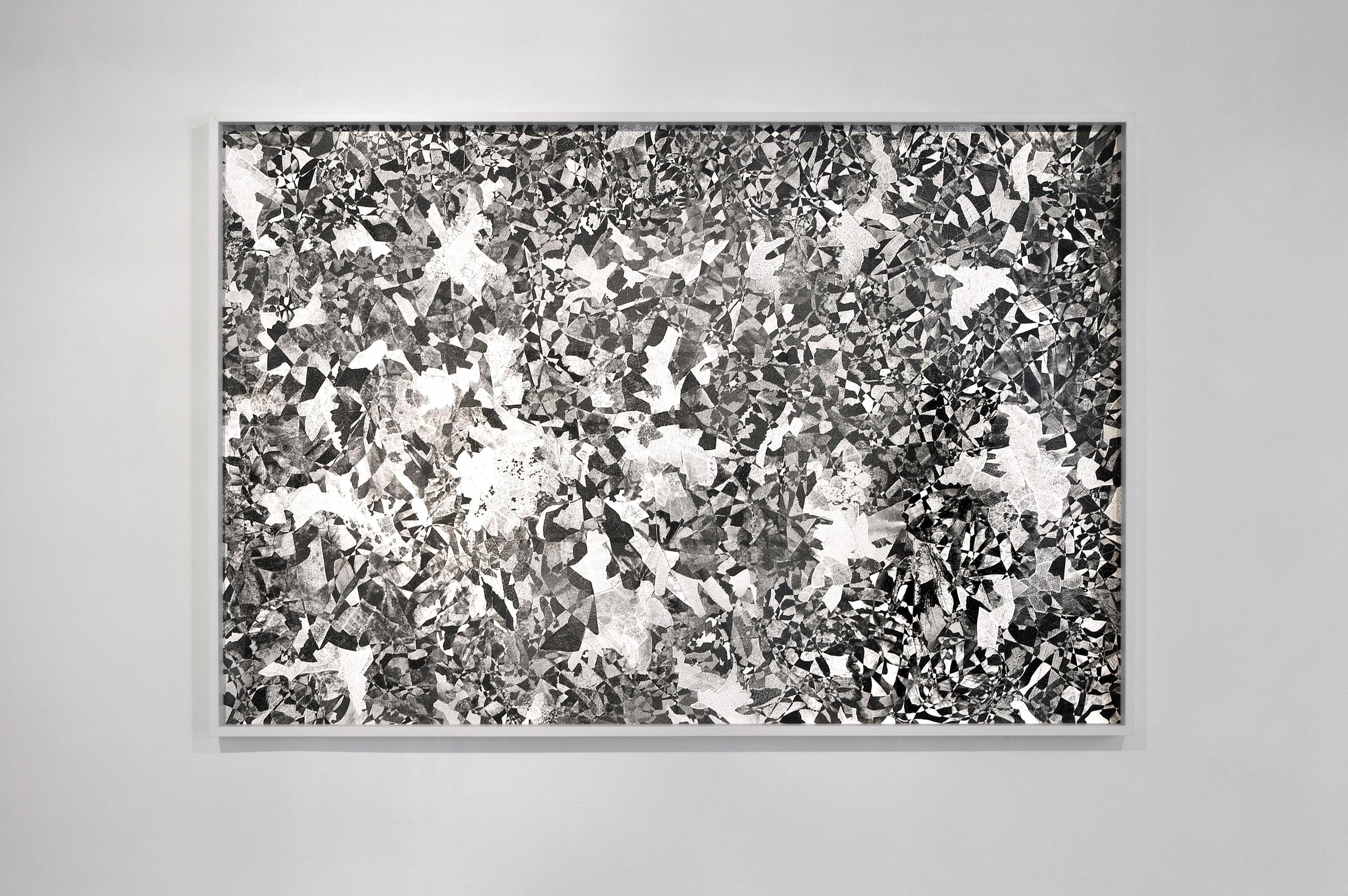 Feldforschung 05 - Contemporary Abstract Diamond Texture Photograph - Gray Black and White Photograph by Hubert Blanz