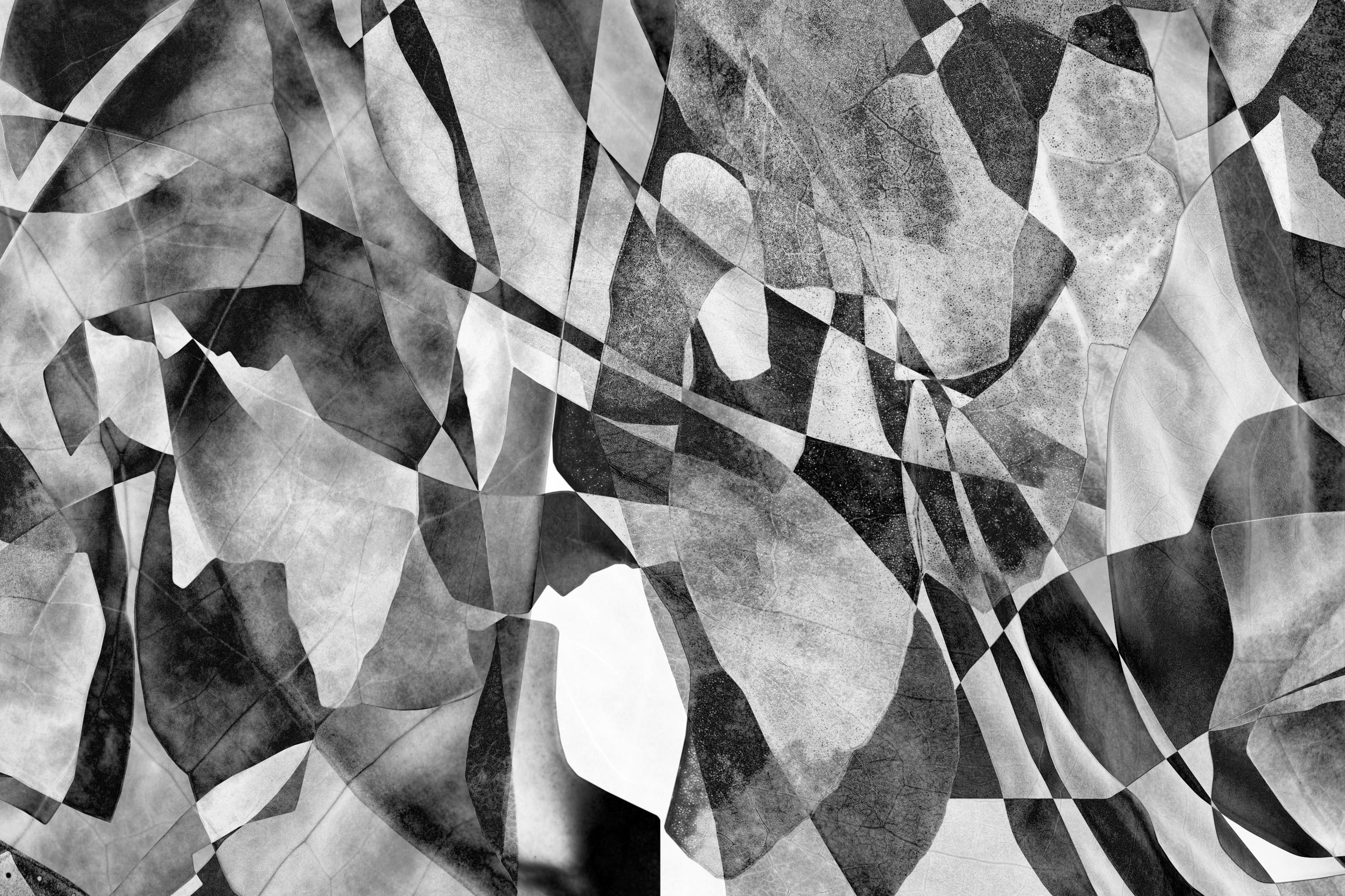 Feldforschung 07 - Contemporary Abstract Diamond Texture Photograph - Gray Black and White Photograph by Hubert Blanz