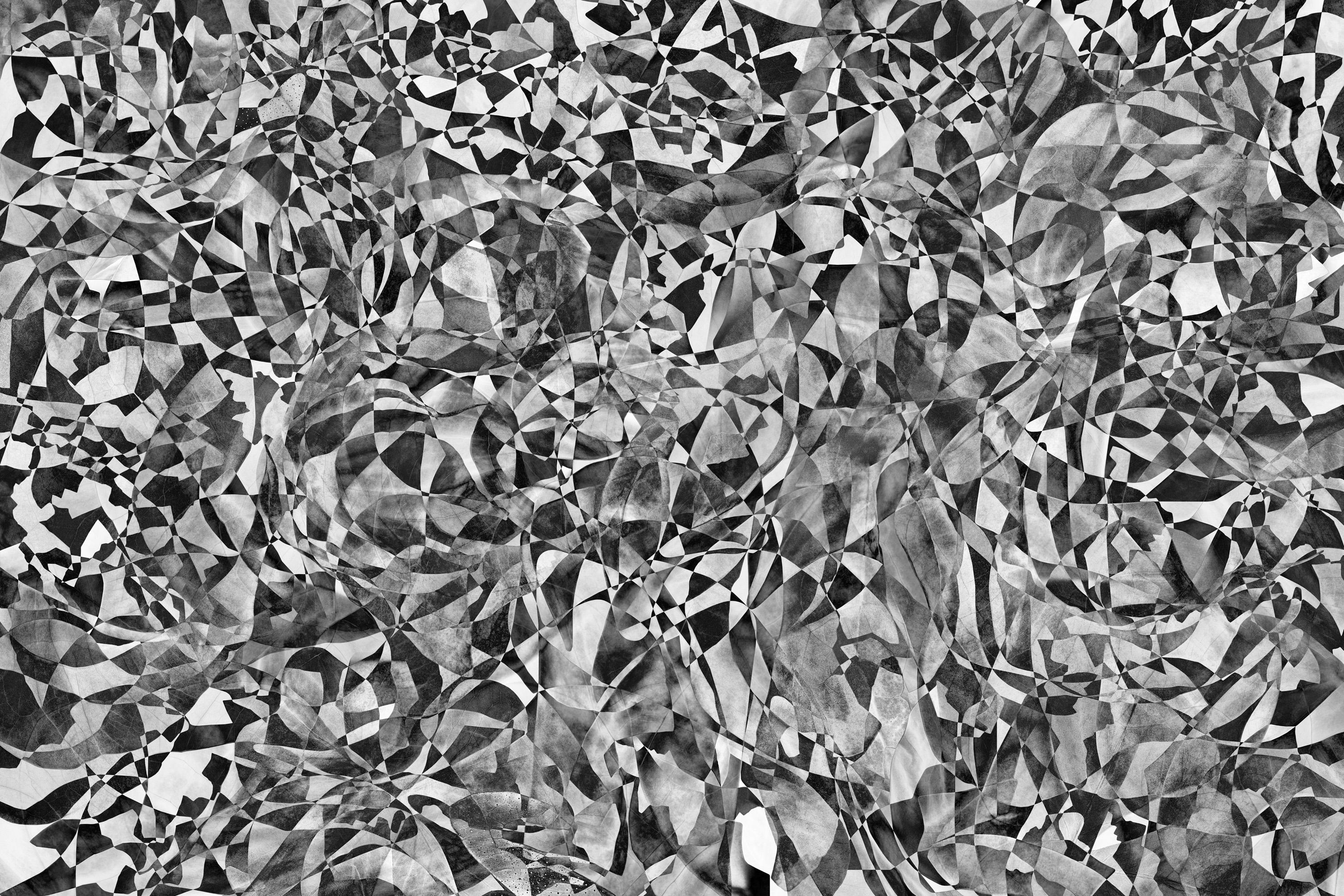 Hubert Blanz Black and White Photograph - Feldforschung 07 - Contemporary Abstract Diamond Texture Photograph