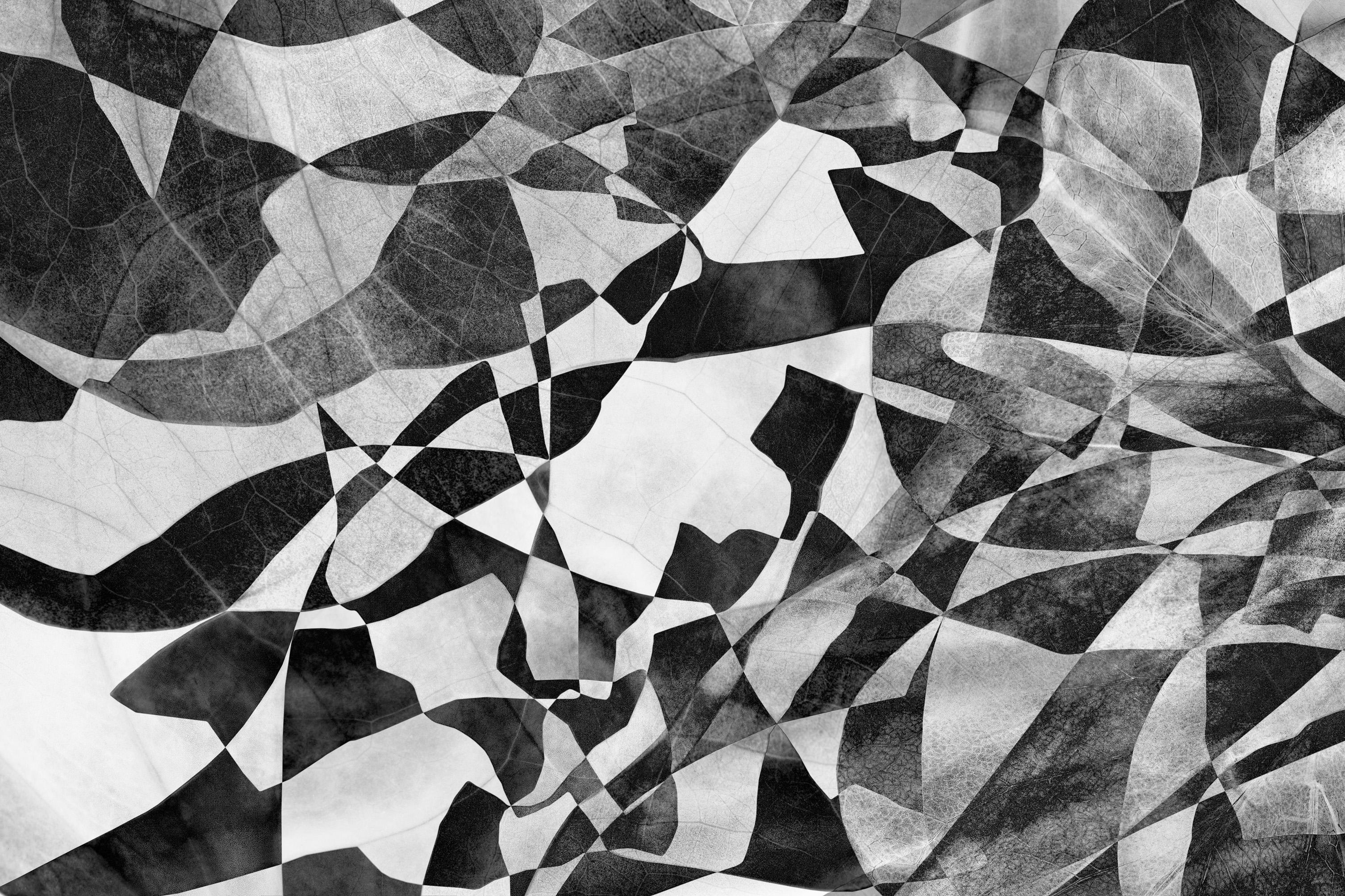 Feldforschung 07 - Zeitgenössische abstrakte Diamant-Textur-Fotografie (Grau), Landscape Photograph, von Hubert Blanz
