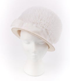 HUBERT de GIVENCHY Adaptation c.1950's Gathered Tulle Velvet Ribbon Cloche Hat