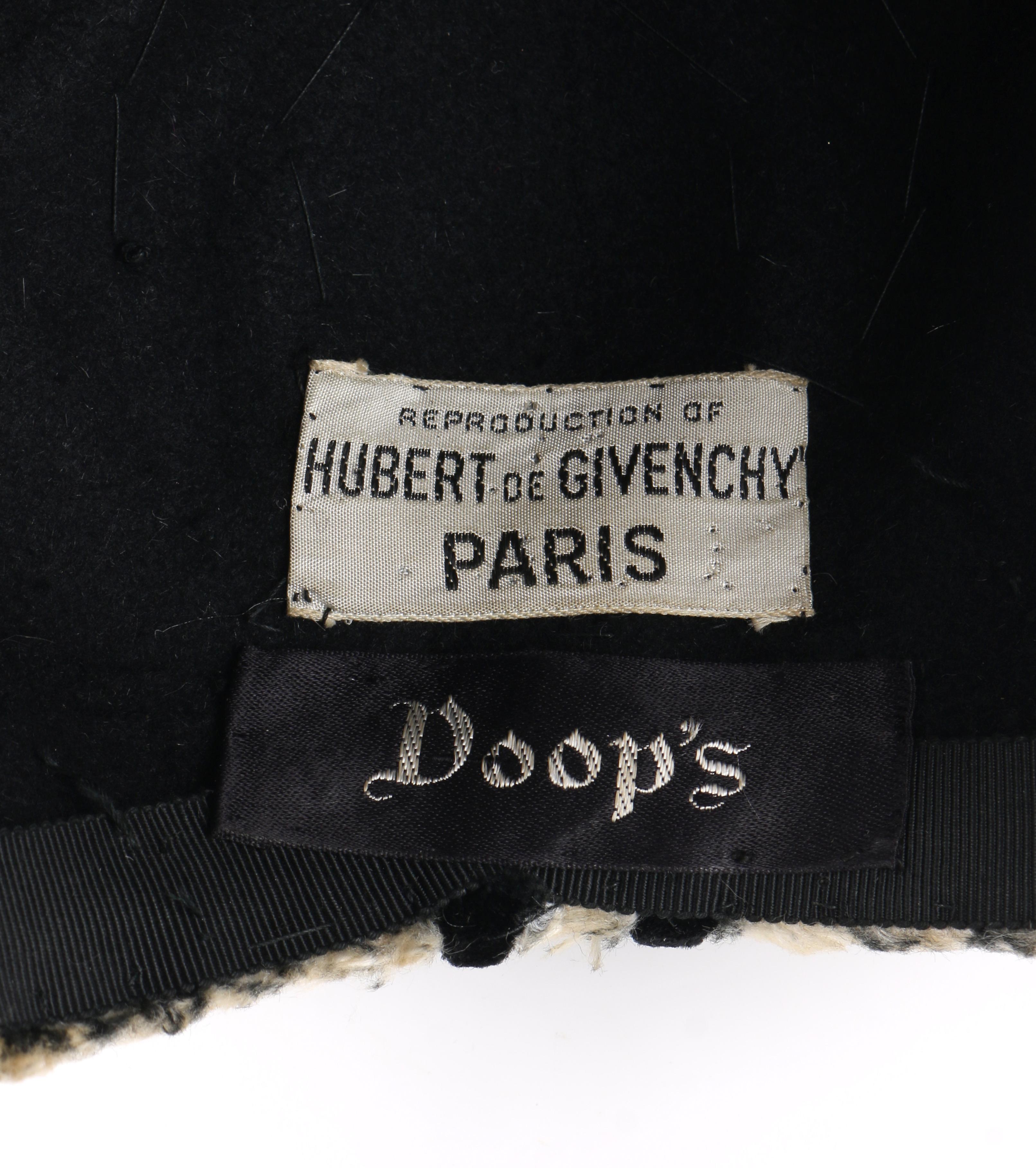 HUBERT de GIVENCHY c.1950's Silk Velvet Juliette Calot Cap Hat For Sale 1