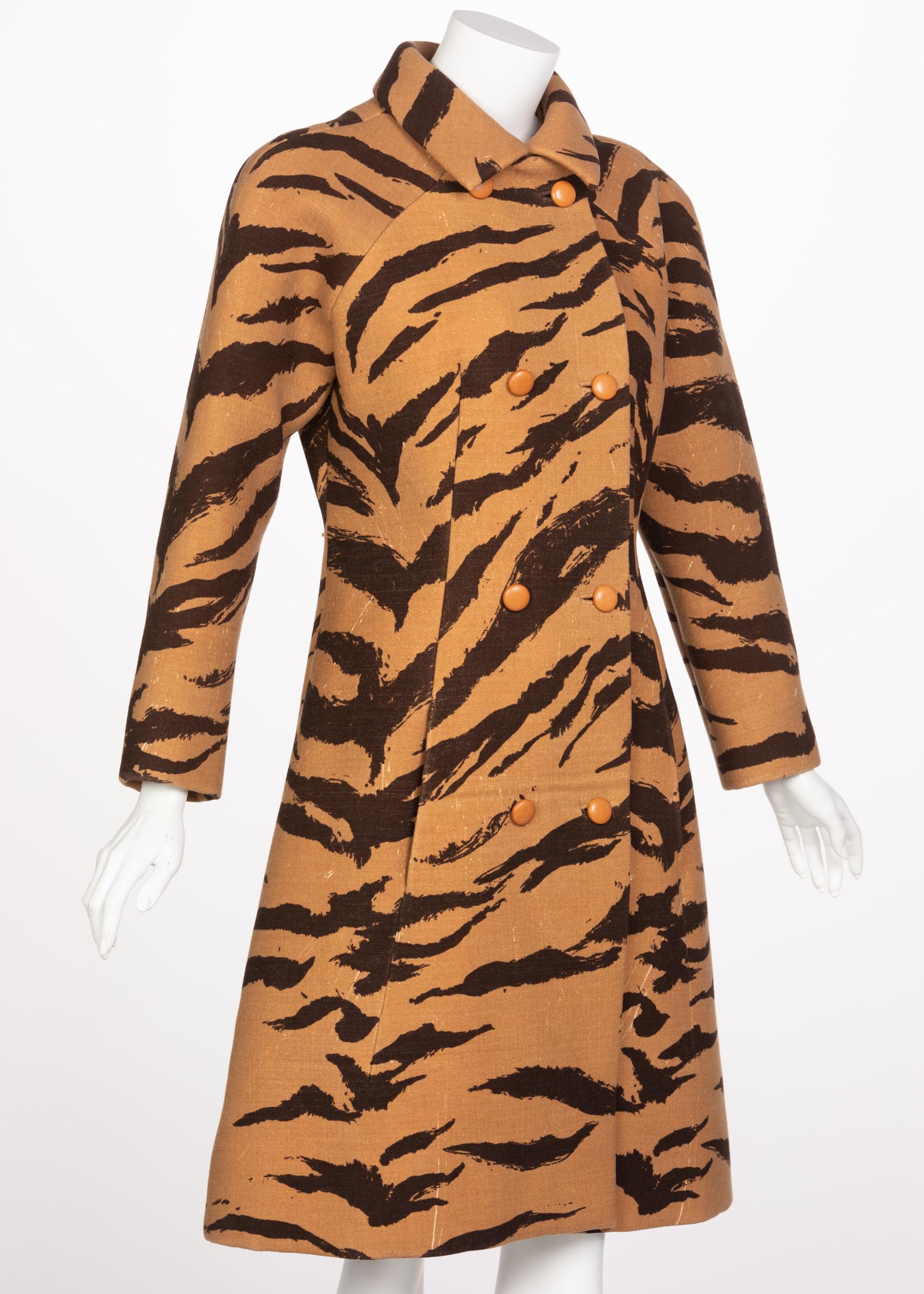 Hubert de Givenchy Haute Couture Coat Tiger Print Coat  Documented , 1969 2