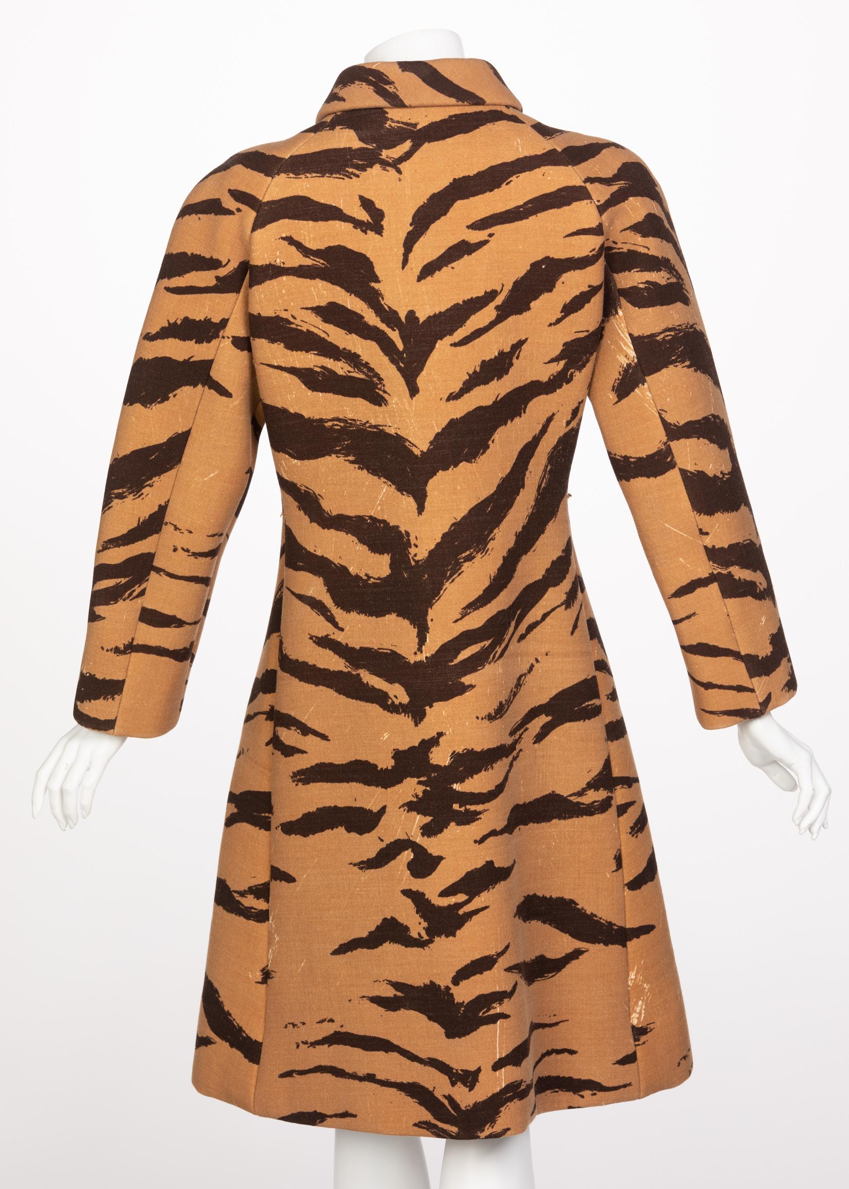 Brown Hubert de Givenchy Haute Couture Coat Tiger Print Coat  Documented , 1969