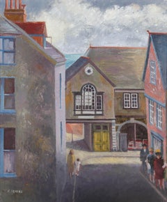 Hubert Hennes (n.1907) - Mediados del siglo XX Óleo, Caminando por la ciudad