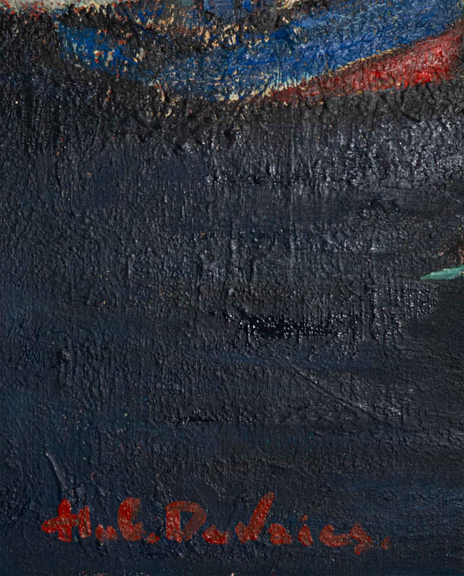 Hubert Henri de Vries (1899‑1979), Boats in the Harbor, Antwerp (Mitte des 20. Jahrhunderts) im Angebot