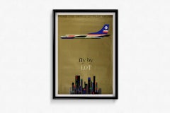 1962 original airline poster Fly by LOT Polish Airlines