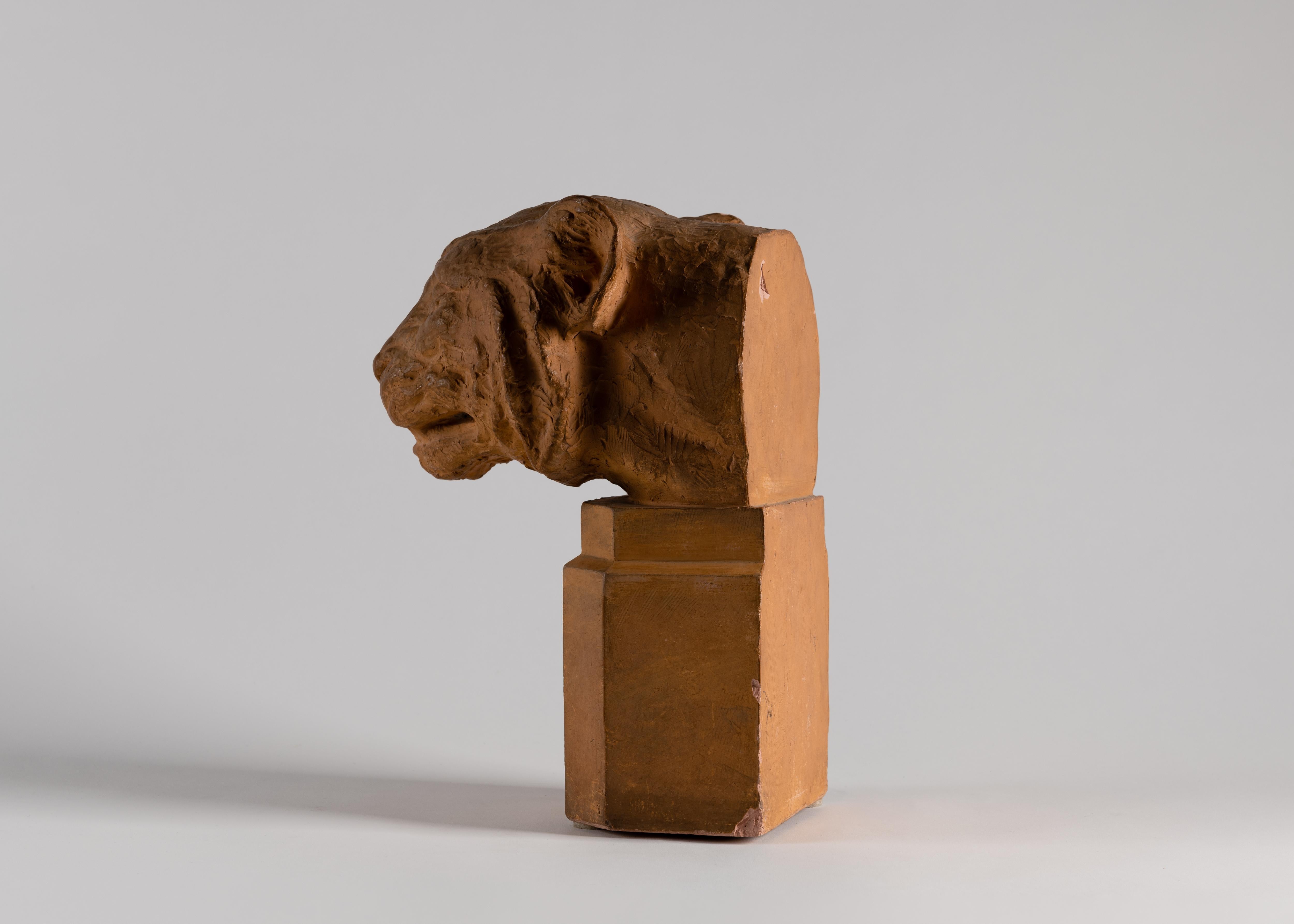 French Hubert Hubert, Puma Sculpture, Terracotta, France, Mid-20th Century