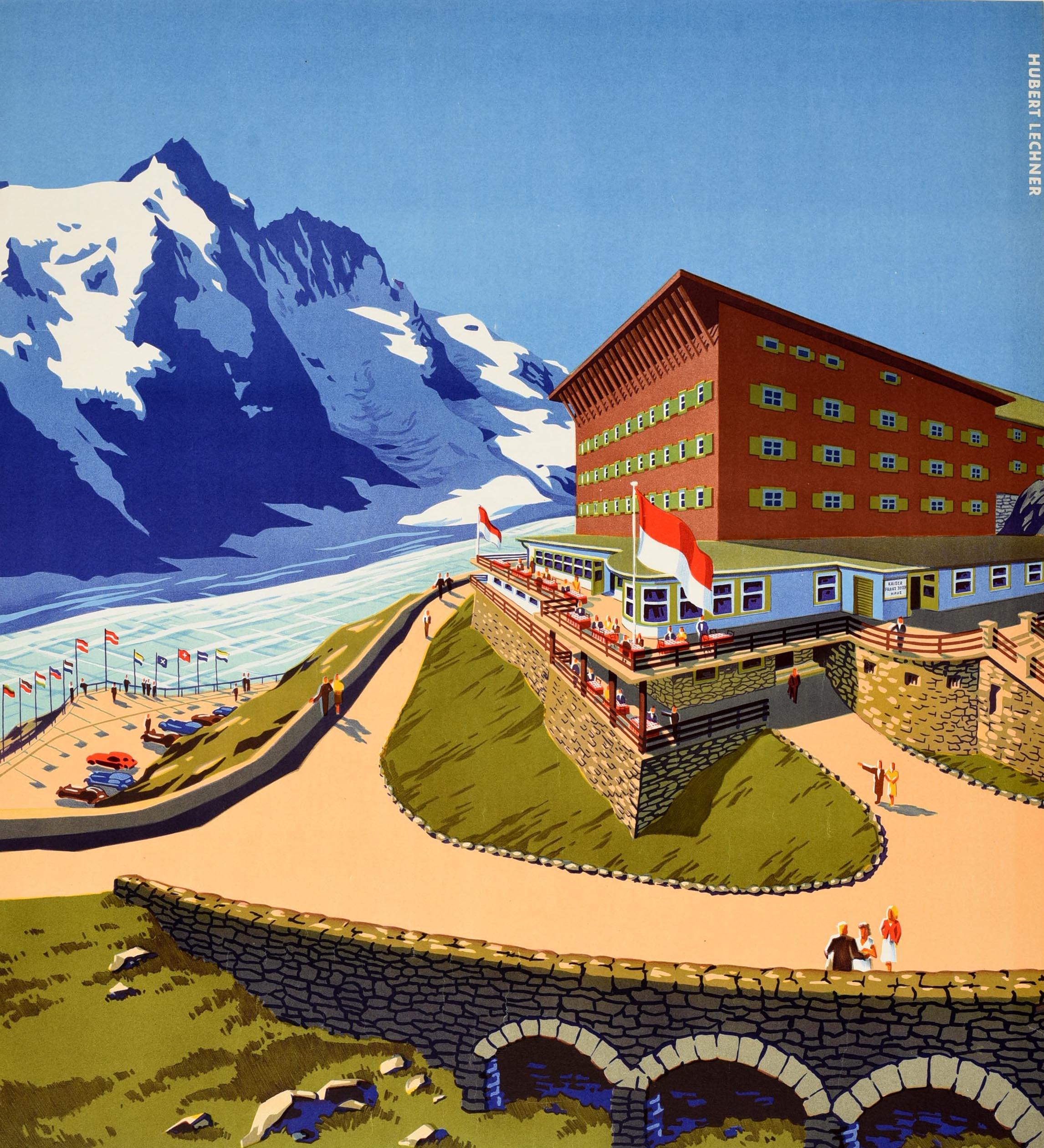 Original Vintage Travel Poster Kaiser Franz Joseph Haus Hotel Austria Lechner - Print by Hubert Lechner
