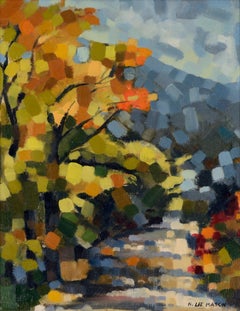"Taos", Abstracted Colorful Landscape with Mountains and Trees