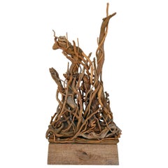 Retro Hubert Long Constructivist Twig Sculpture