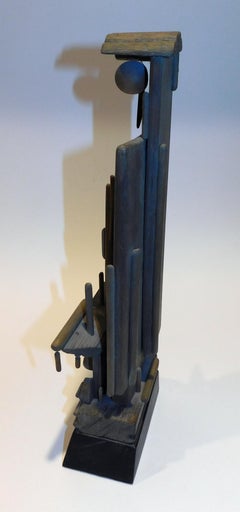 Hubert Long Geometric Wood Sculpture 1966