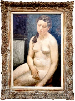 Hubert Malfait, 1898 - 1971, peintre belge, "Nu assis", signé en haut à gauche