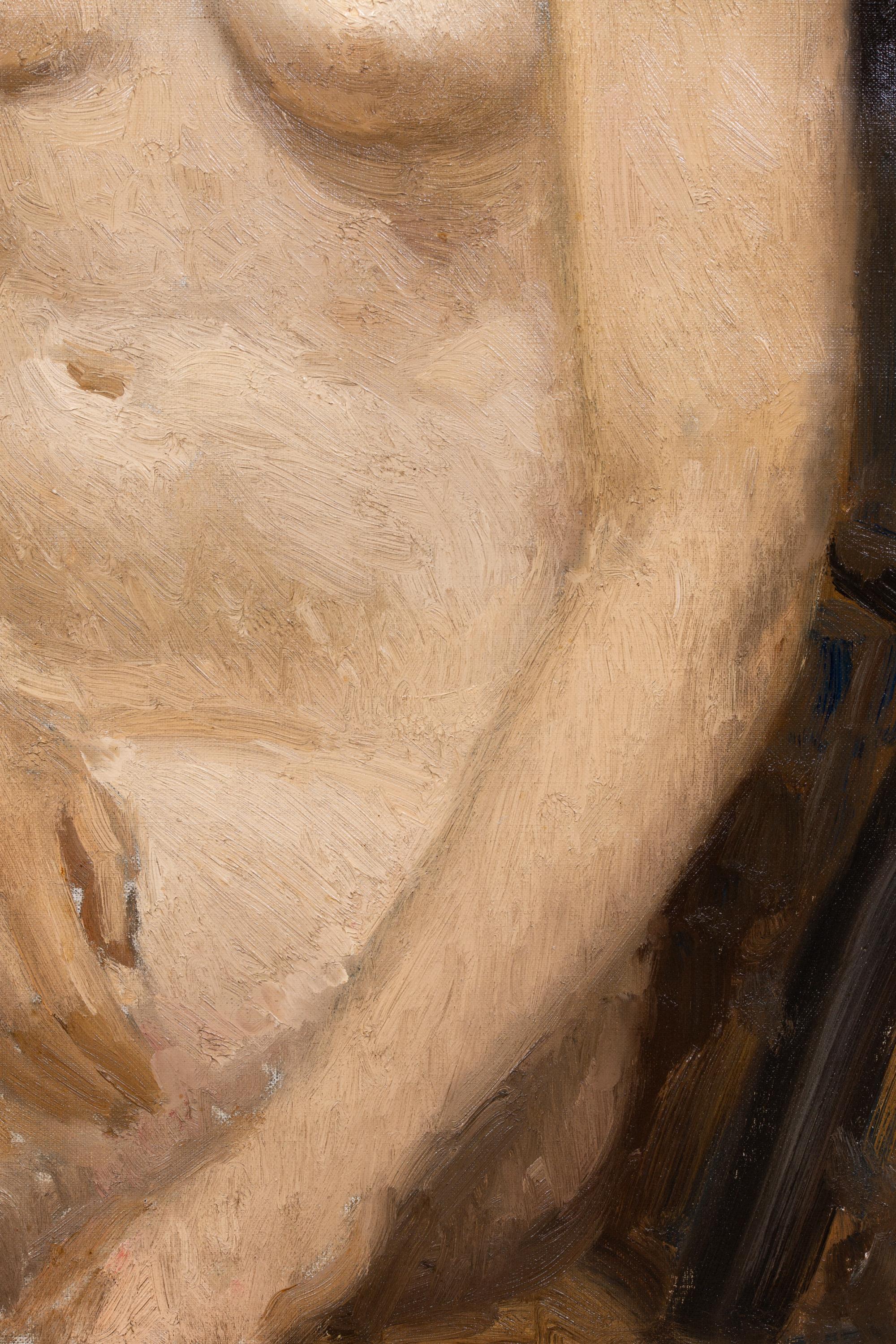 'Nudo seduto' di Hubert Malfait (1898 - 1971), Belgio, firmato in alto a sinistra 10