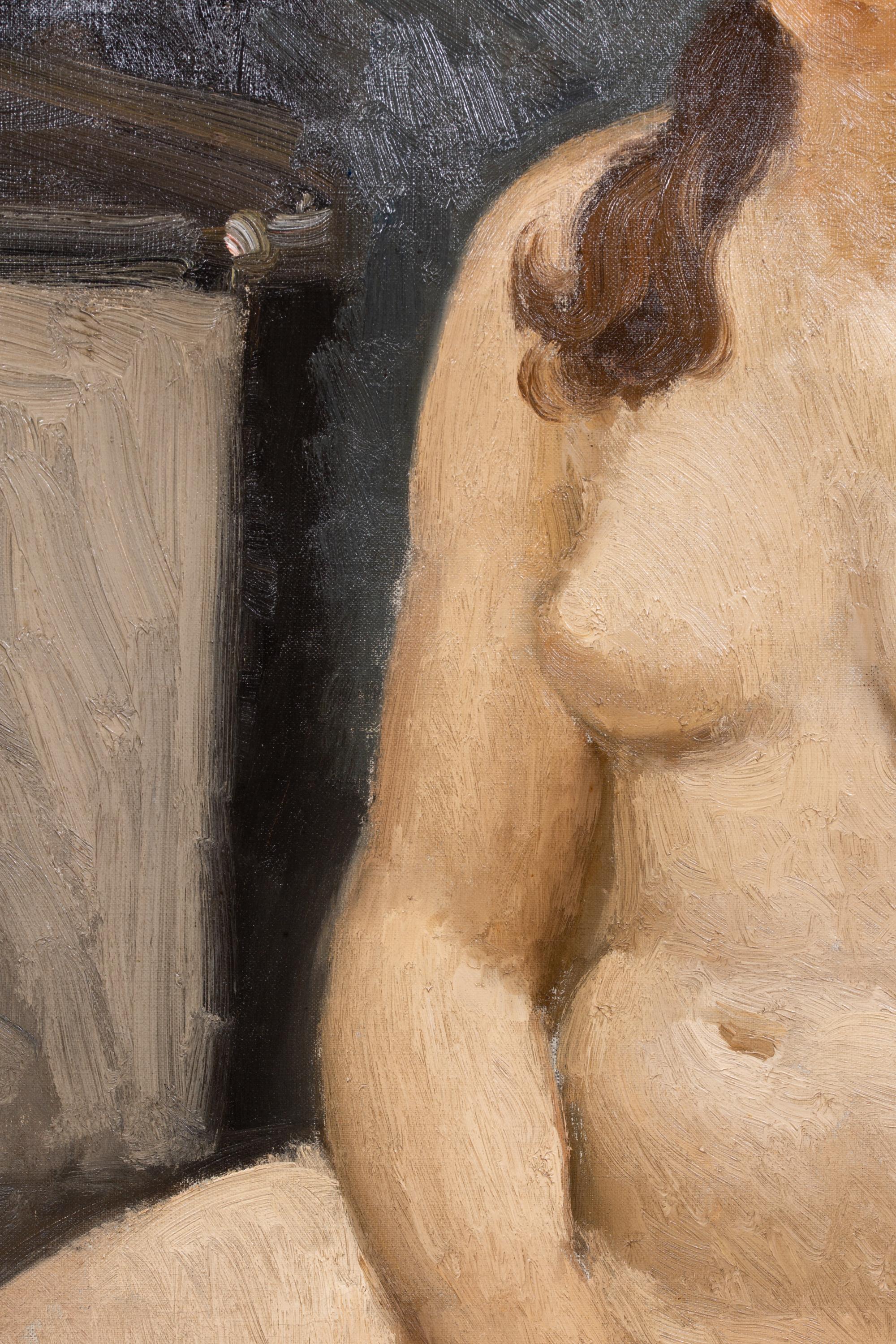 'Nudo seduto' di Hubert Malfait (1898 - 1971), Belgio, firmato in alto a sinistra 11