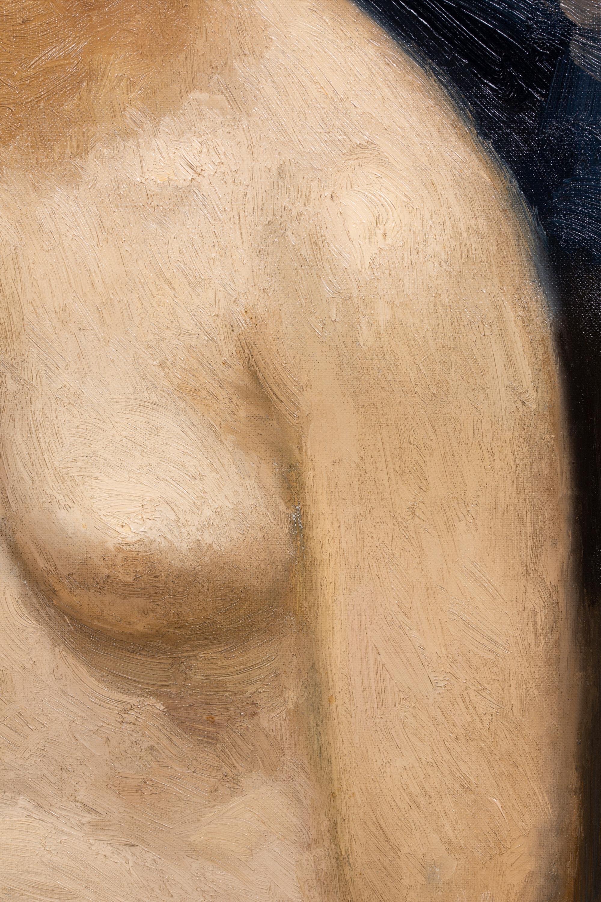'Nudo seduto' di Hubert Malfait (1898 - 1971), Belgio, firmato in alto a sinistra 14