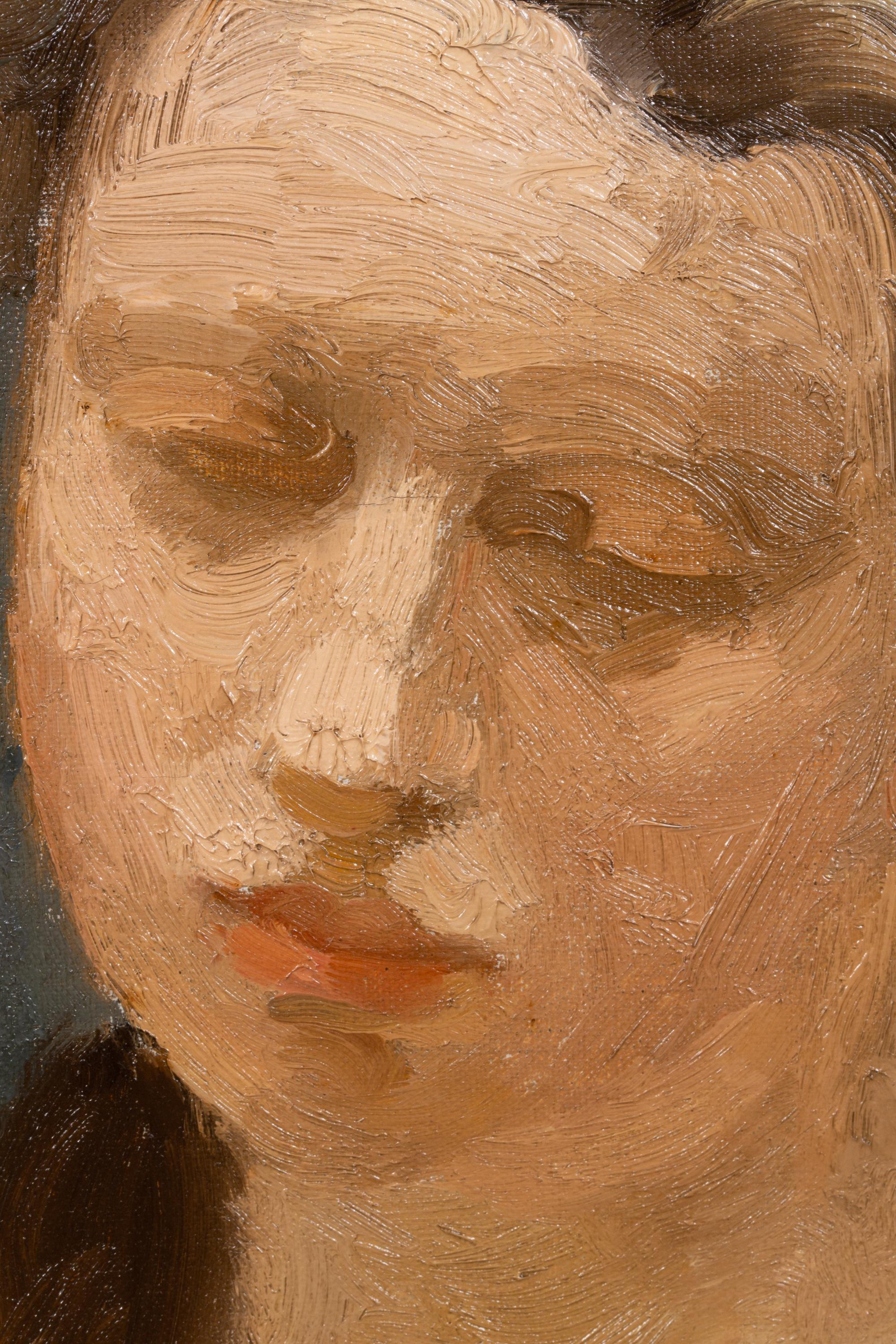 'Nudo seduto' di Hubert Malfait (1898 - 1971), Belgio, firmato in alto a sinistra 8