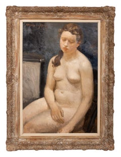 'Nudo seduto' di Hubert Malfait (1898 - 1971), Belgio, firmato in alto a sinistra