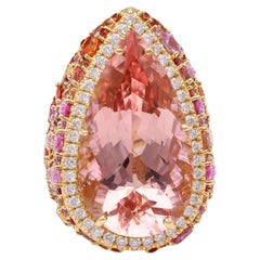 Hubert Morganit Saphir Diamant 18k Gold Cocktail-Ring