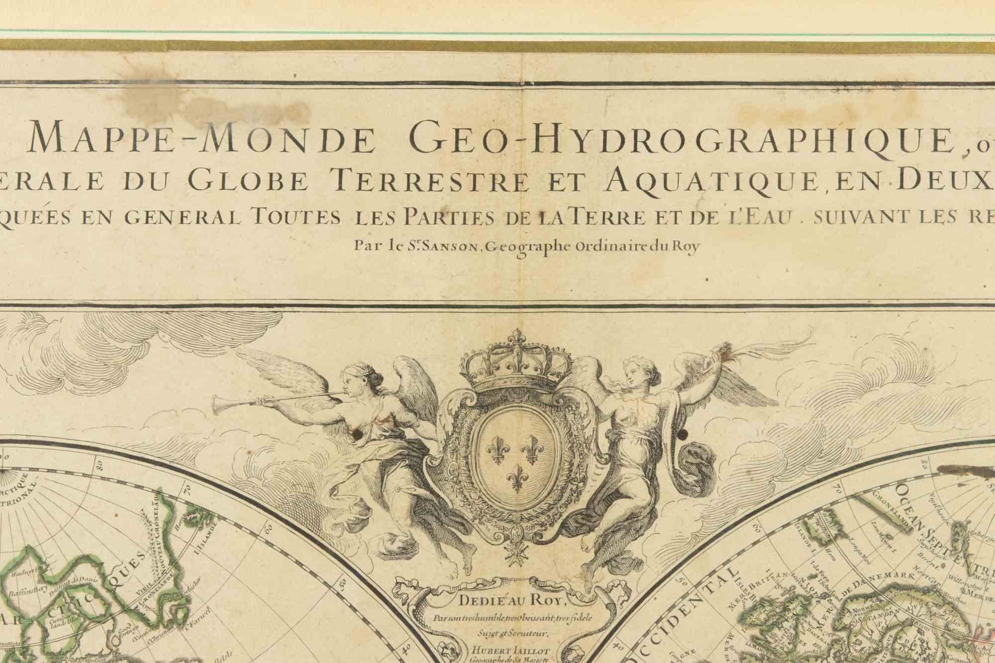 Carte du monde - gravure par Hubert Nicholas-Jaillot - 1719 en vente 2