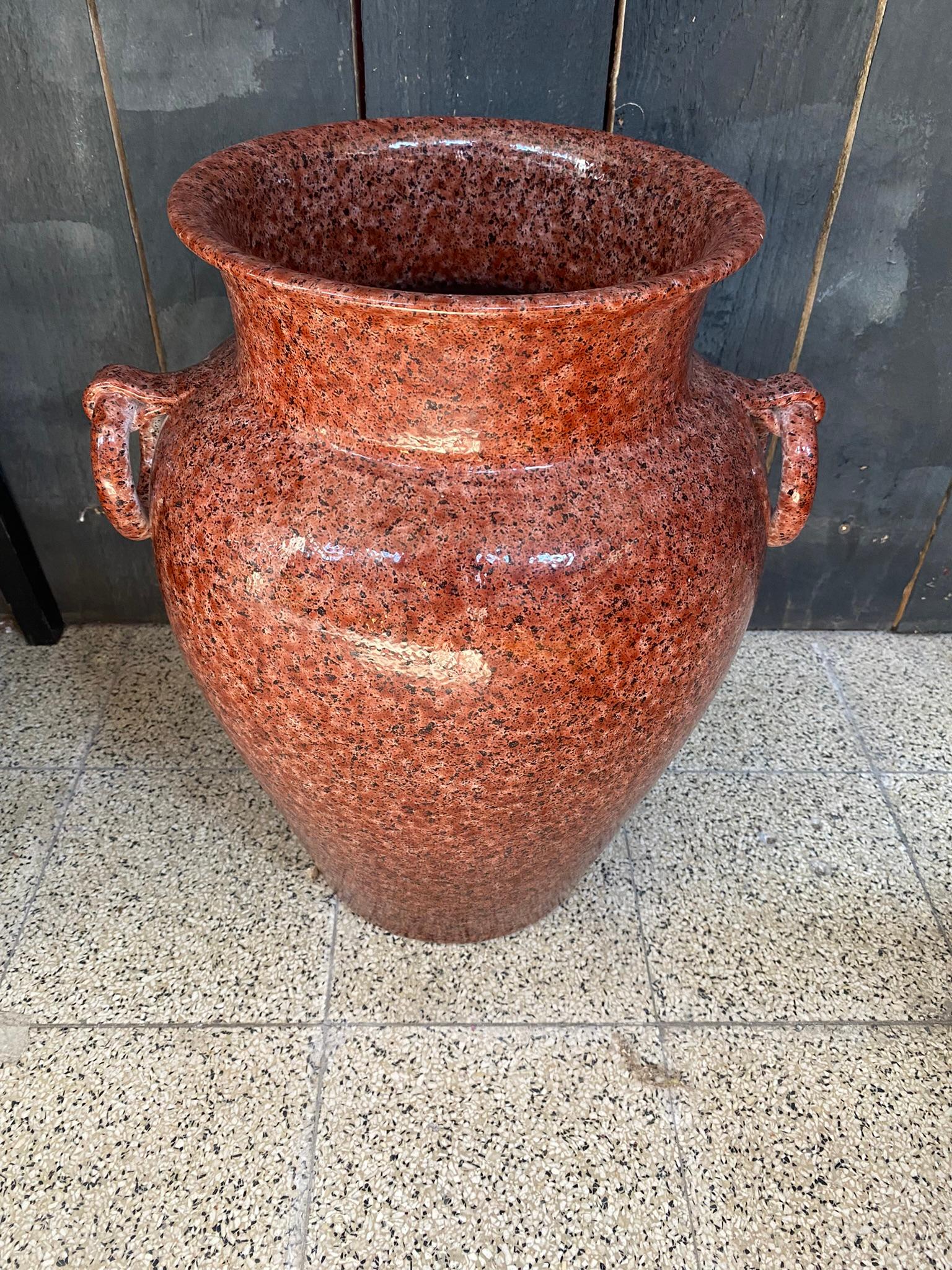French Hubert Olivier, large ceramic vase circa 1980 For Sale