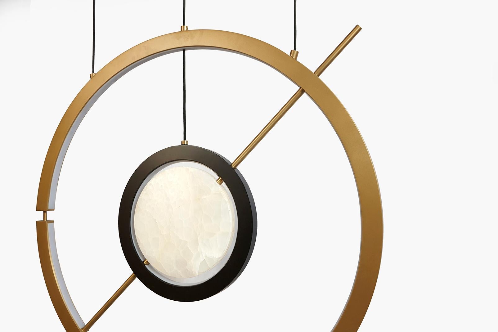 Hubert Pendant Contemporary Light in Brass and Onyx 5