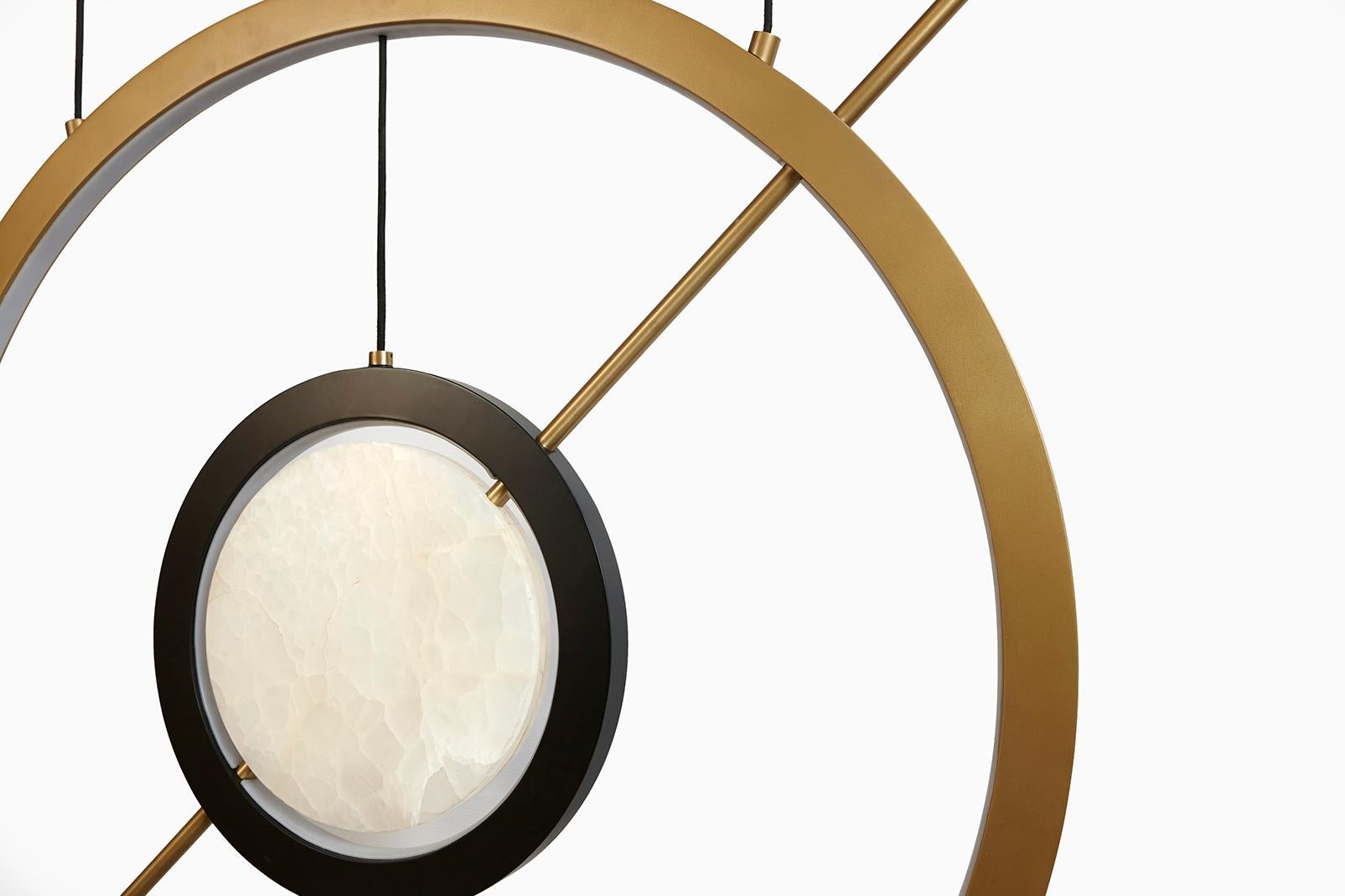 Hubert Pendant Contemporary Light in Brass and Onyx 6