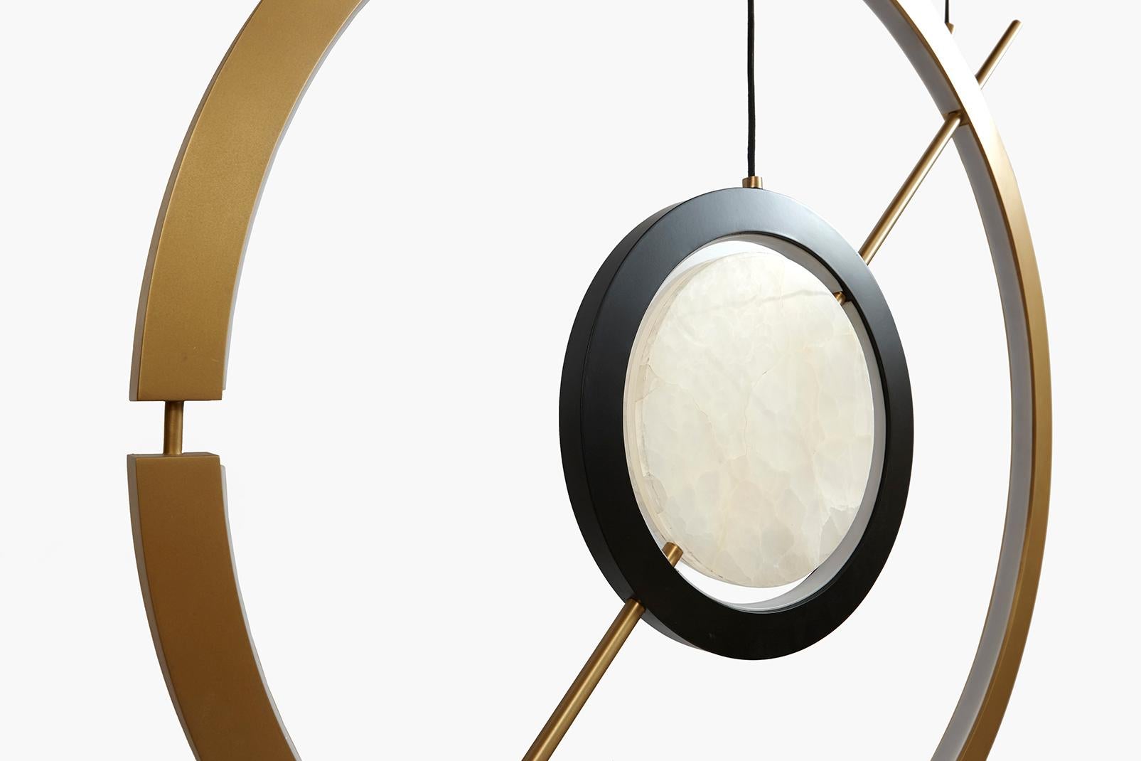 Hubert Pendant Contemporary Light in Brass and Onyx 3