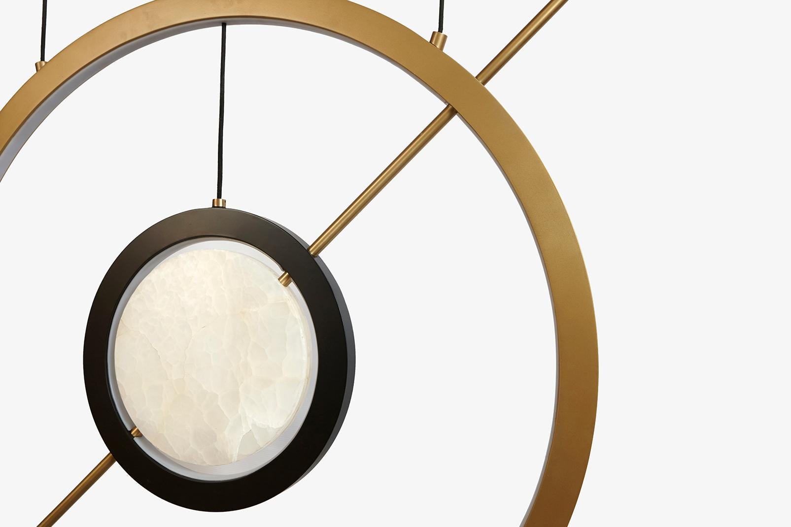 Hubert Pendant Contemporary Light in Brass and Onyx 4