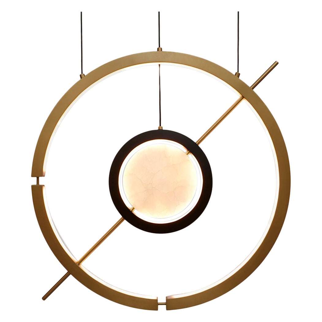 Ciondolo Hubert - Luce contemporanea in ottone e onice in vendita