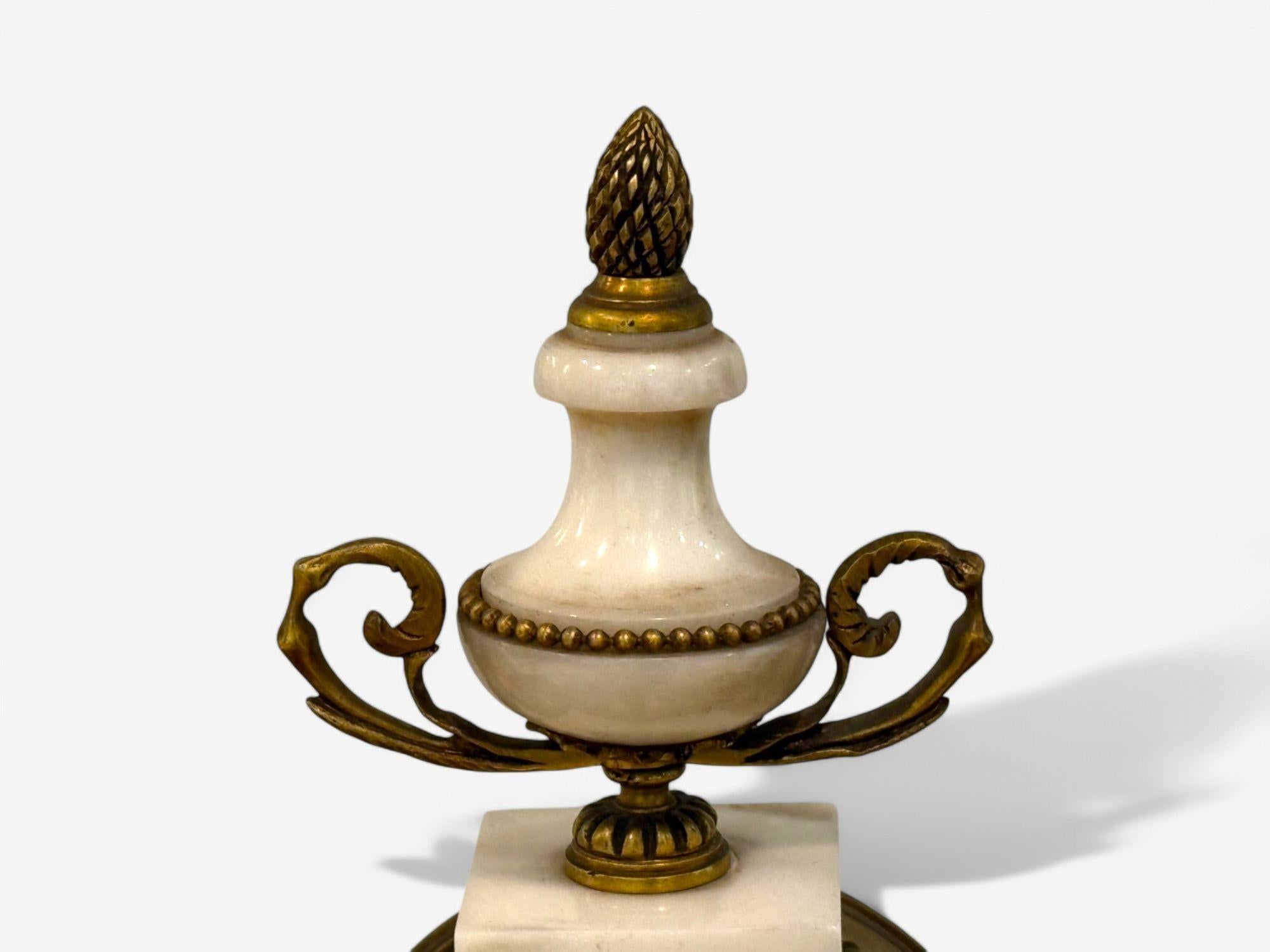 Hubert Sarton Style, Louis XVI, Porcelain, Bronze, Marble, Mantle Clock, 19th C. For Sale 1