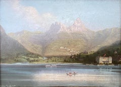 A mountain lake summer holiday: boating on Lake Lucerne Swiss majestic miniature