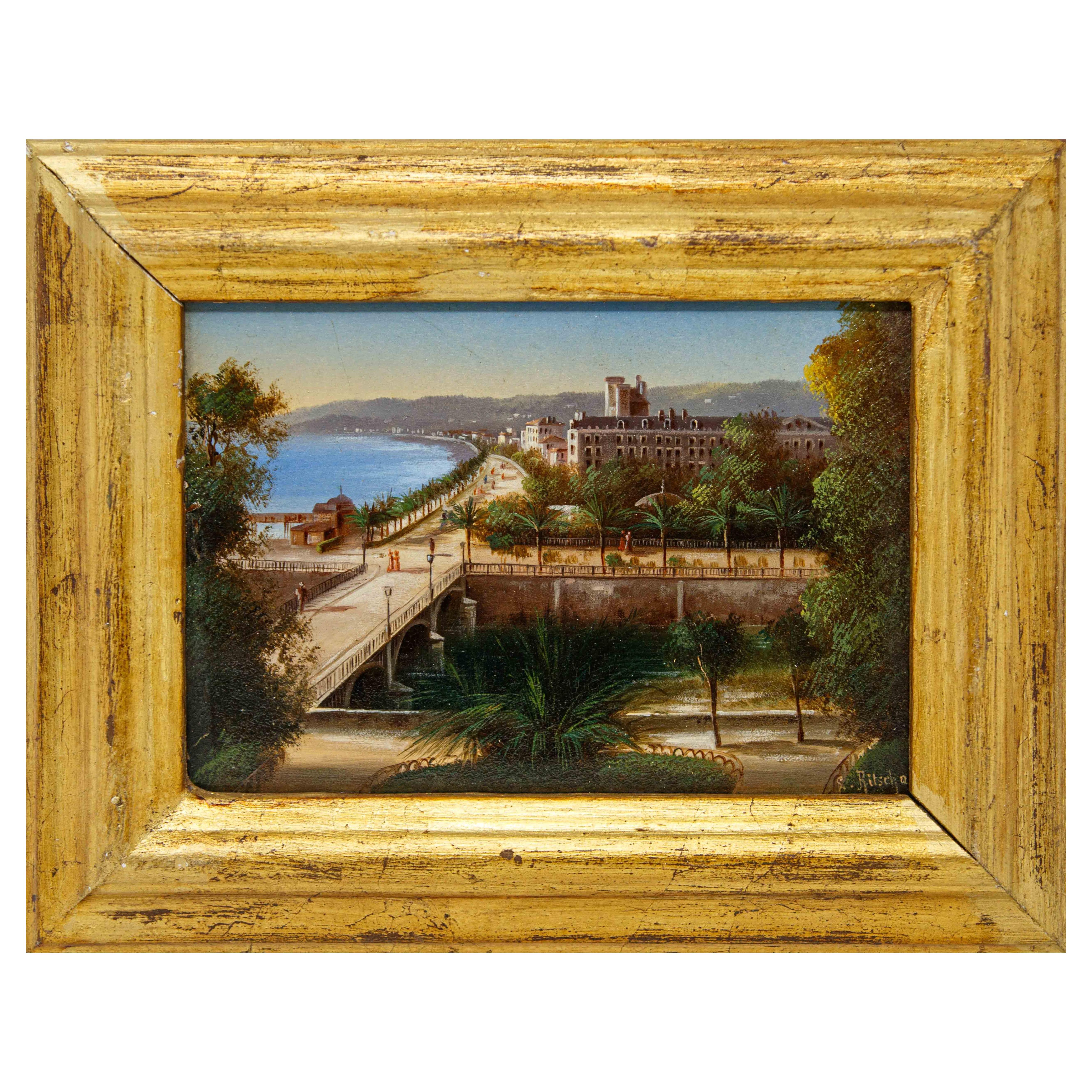 Hubert Sattler (Vienna, 1817 – Salzburg, 1904), View of Nice For Sale