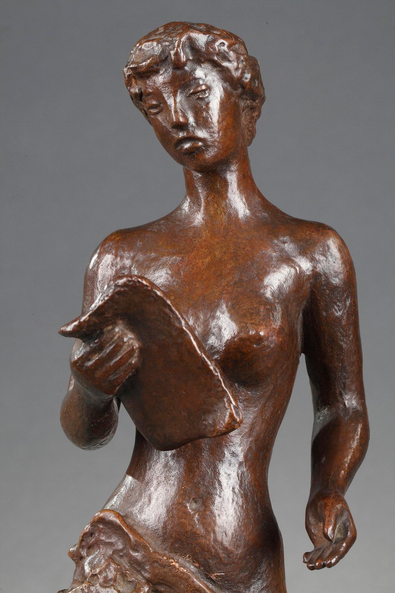 Singen (Französische Schule), Sculpture, von Hubert Yencesse
