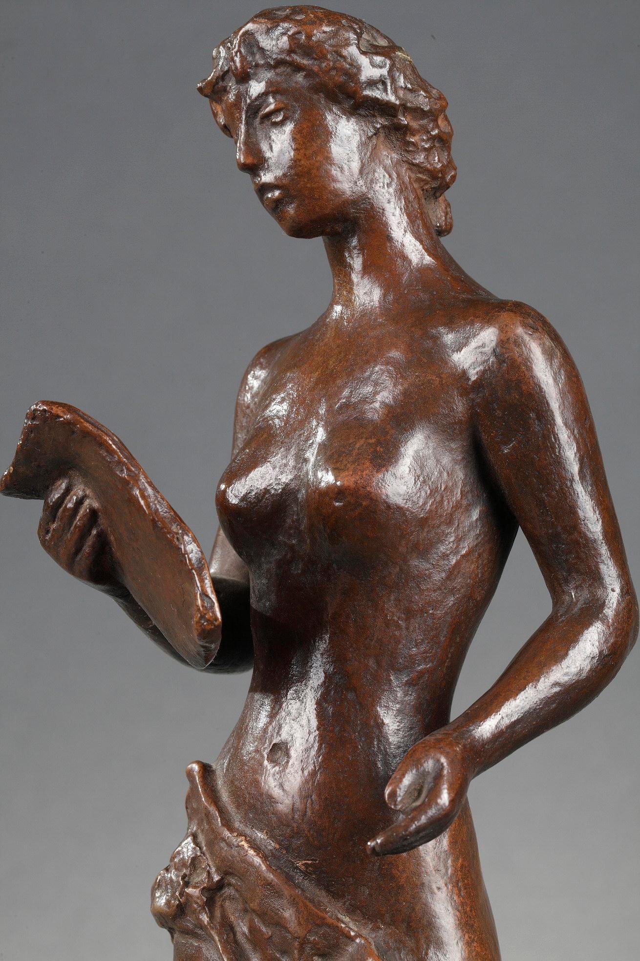Singen (Gold), Nude Sculpture, von Hubert Yencesse